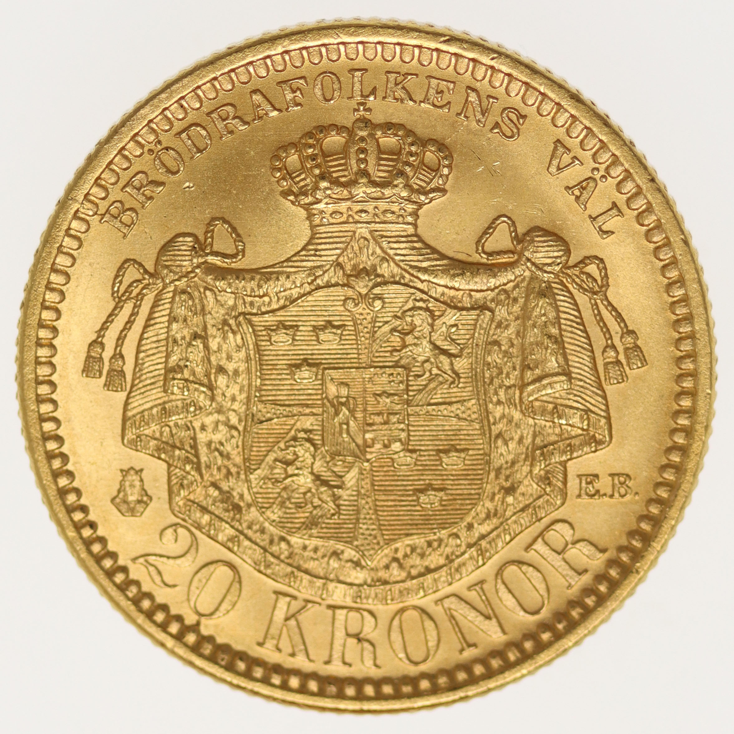 Schweden Oskar II. 20 Kronen 1889 E.B.