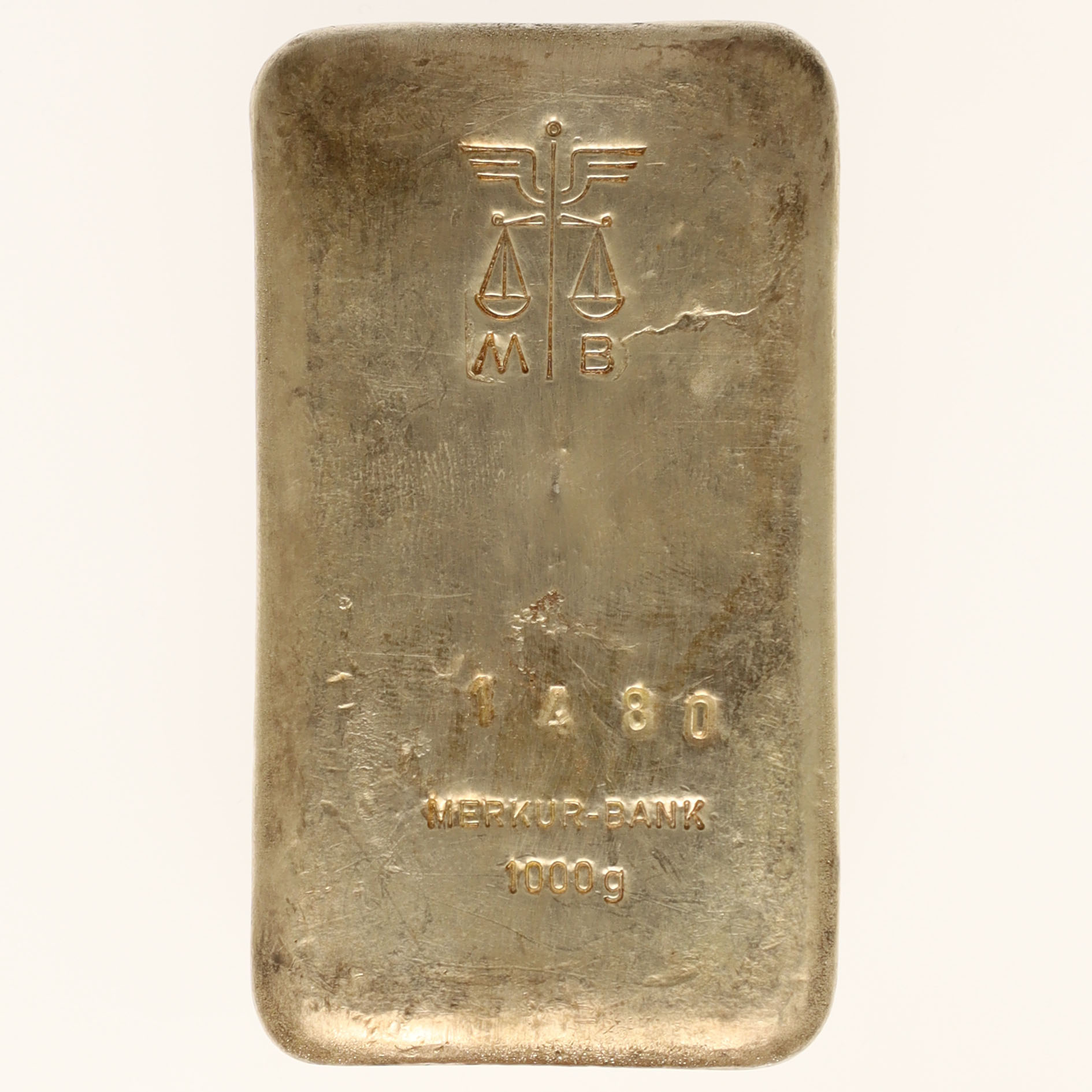 Silberbarren 1 Kilogramm Degussa für Merkur Bank München