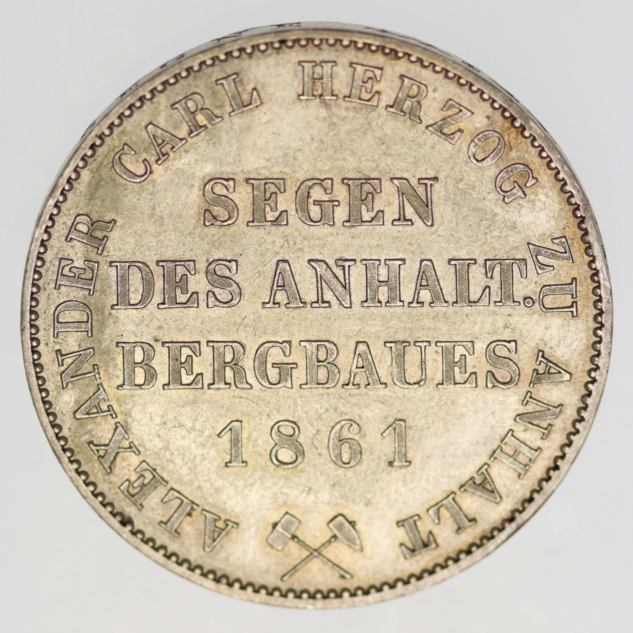Anhalt Bernburg Alexander Carl Ausbeutetaler 1861