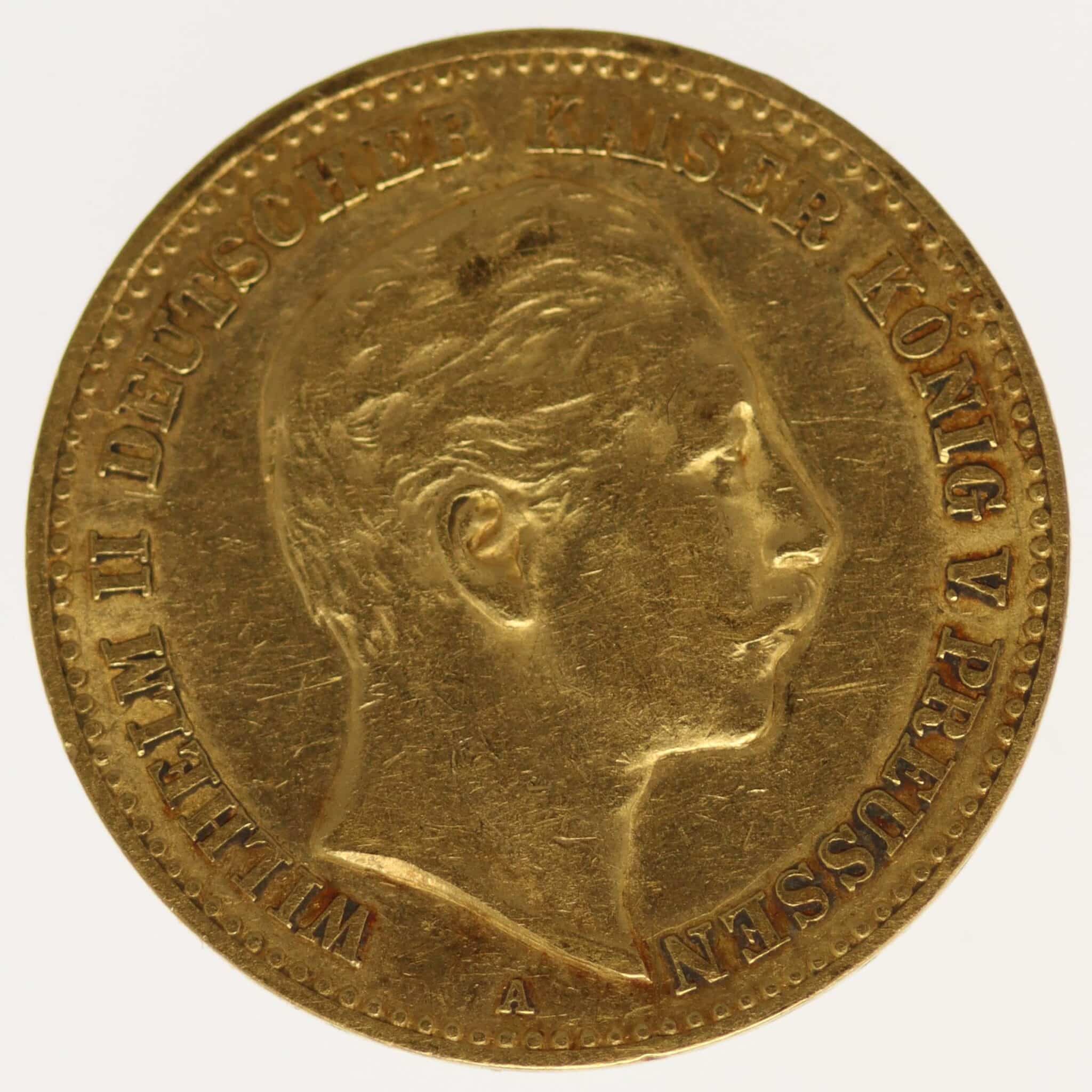Preussen Wilhelm II. 10 Mark 1892 A
