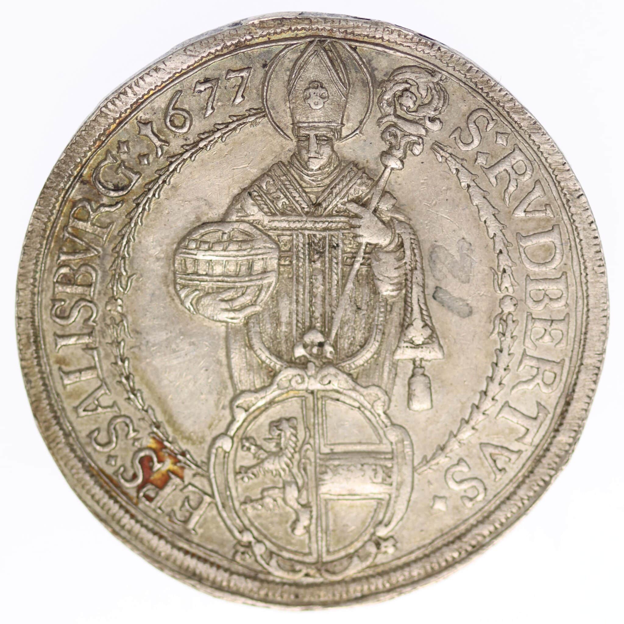 Österreich Salzburg Maximilian Gandolf von Küenburg Taler 1677