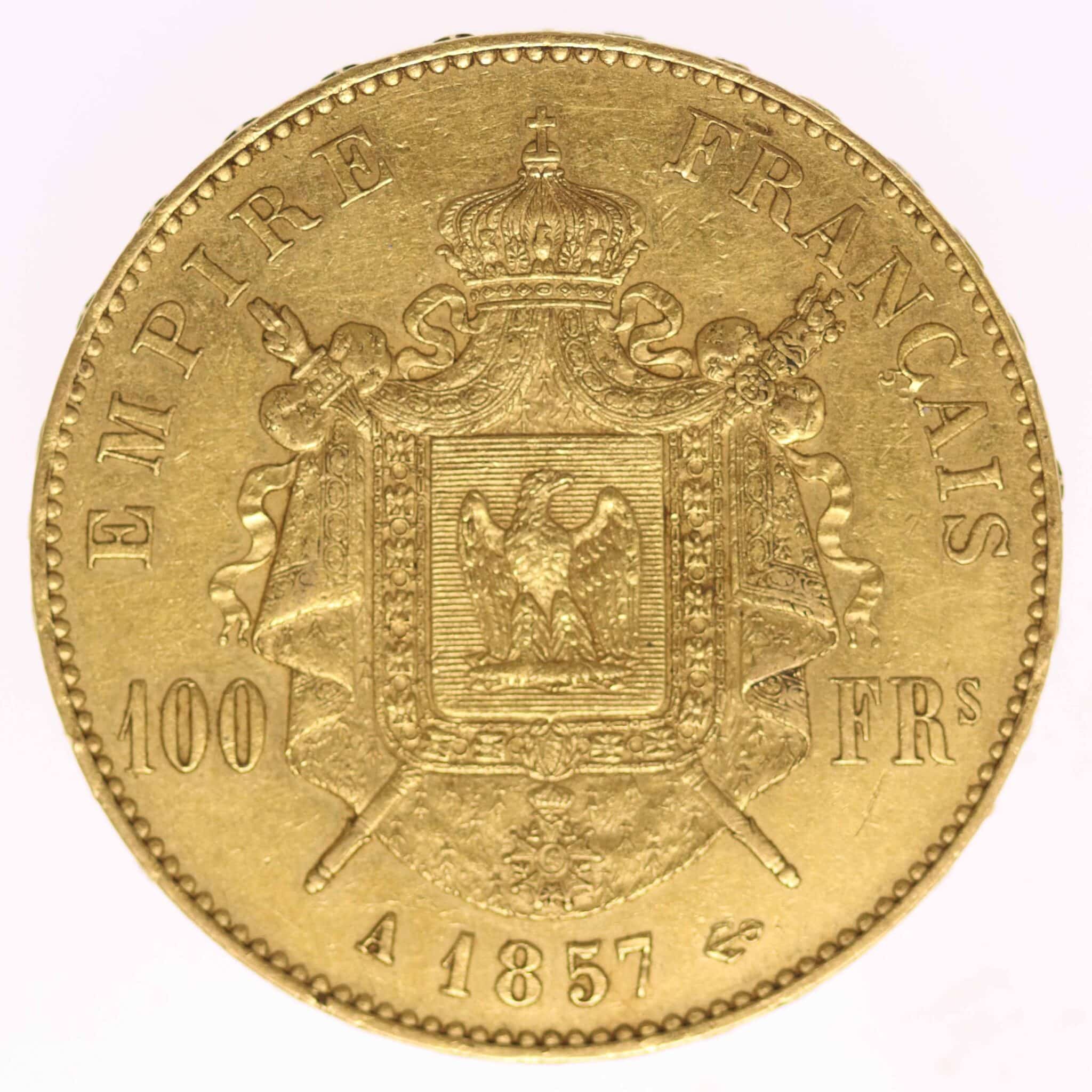 Frankreich Napoleon III. 100 Francs 1857 A