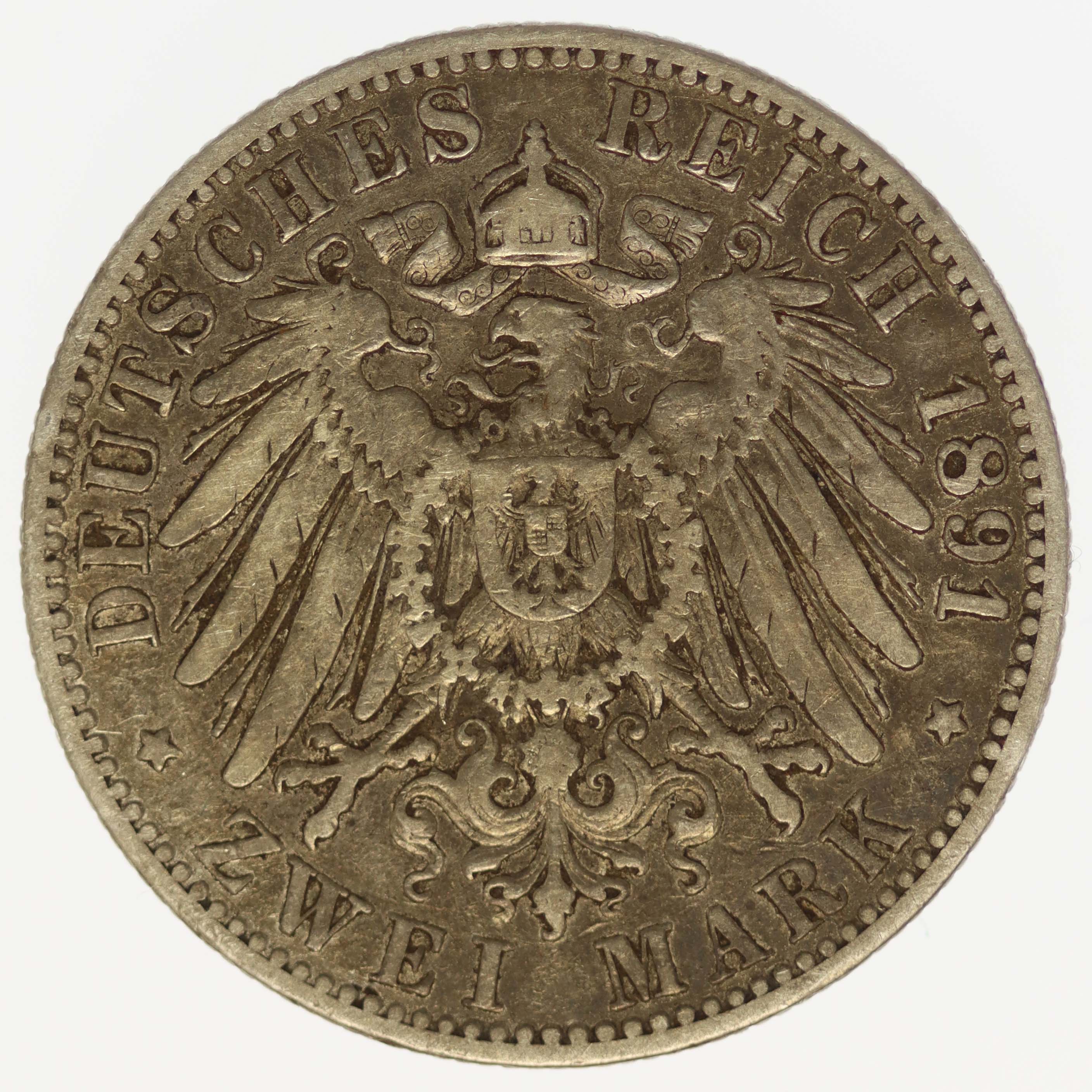 Oldenburg Nicolaus Friedrich Peter 2 Mark 1891 A