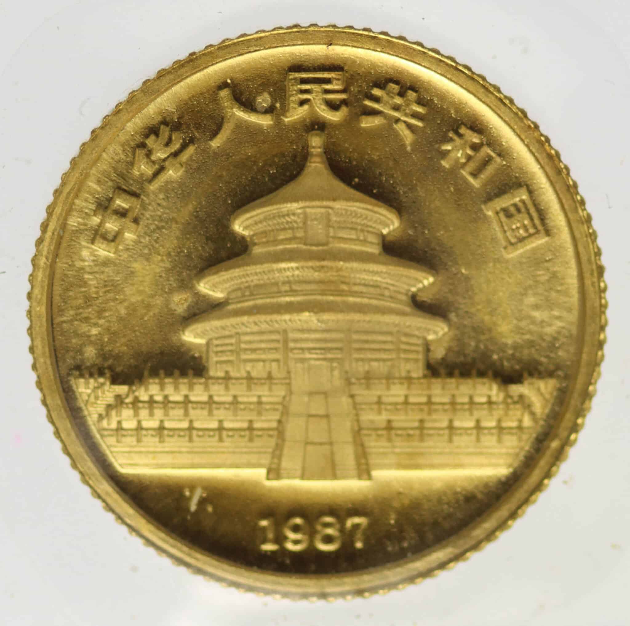 China Panda 10 Yuan 1987 1/10 Unze