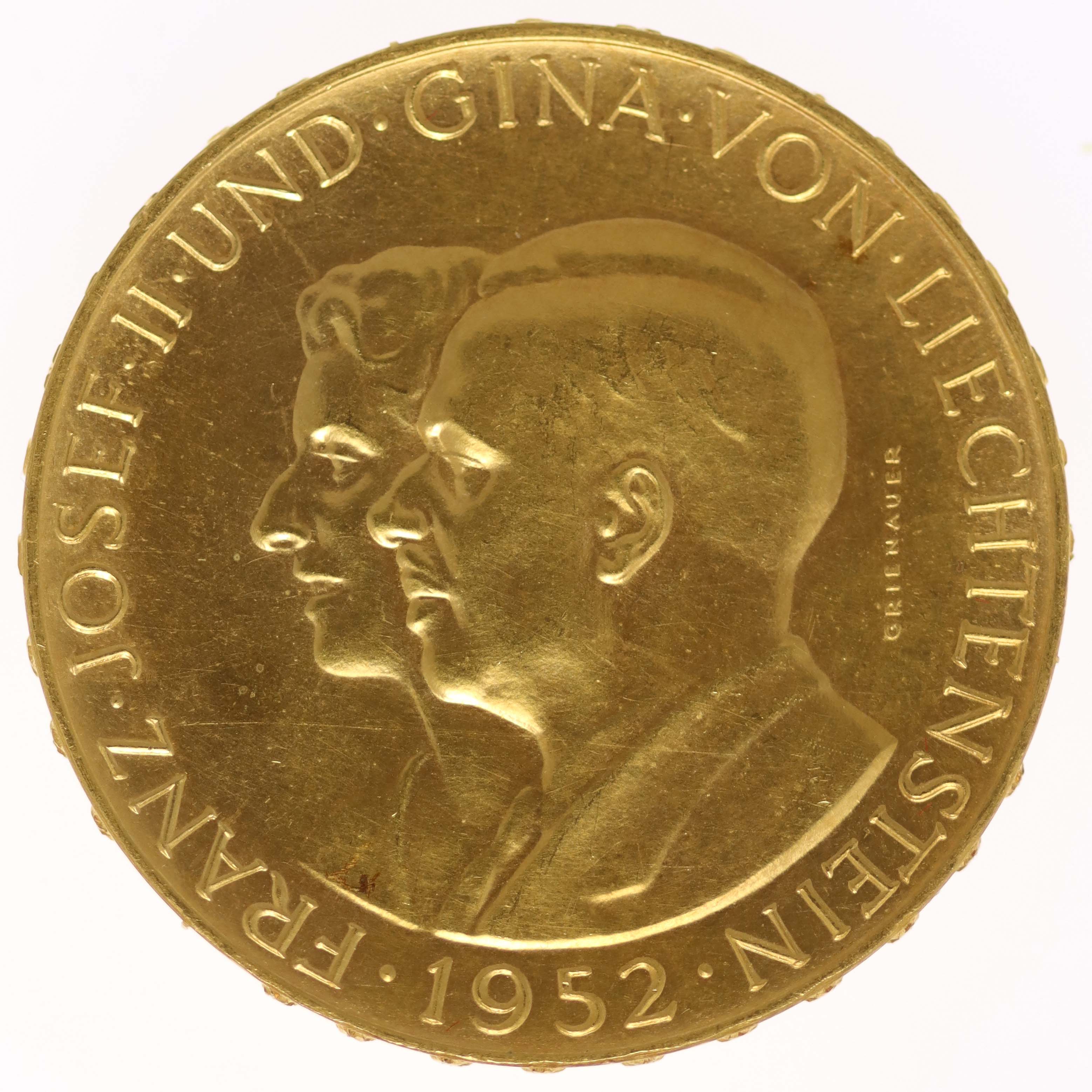 Liechtenstein Franz Joseph II. 100 Franken 1952