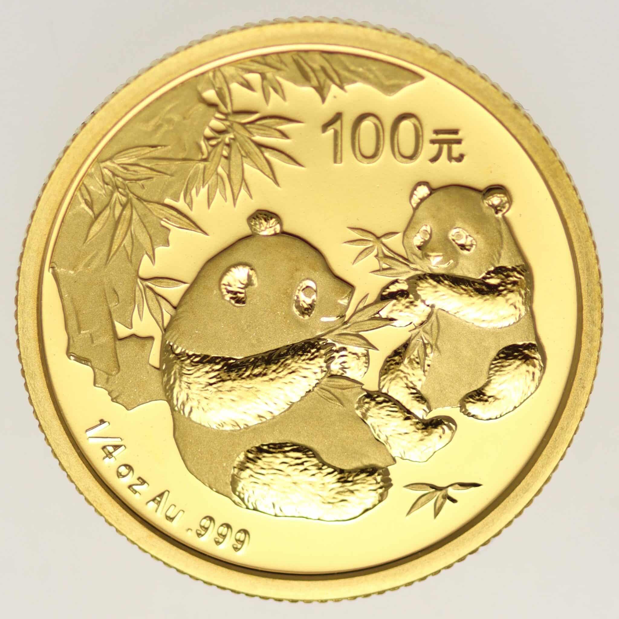 China Panda 100 Yuan 2006 1/4 Unze