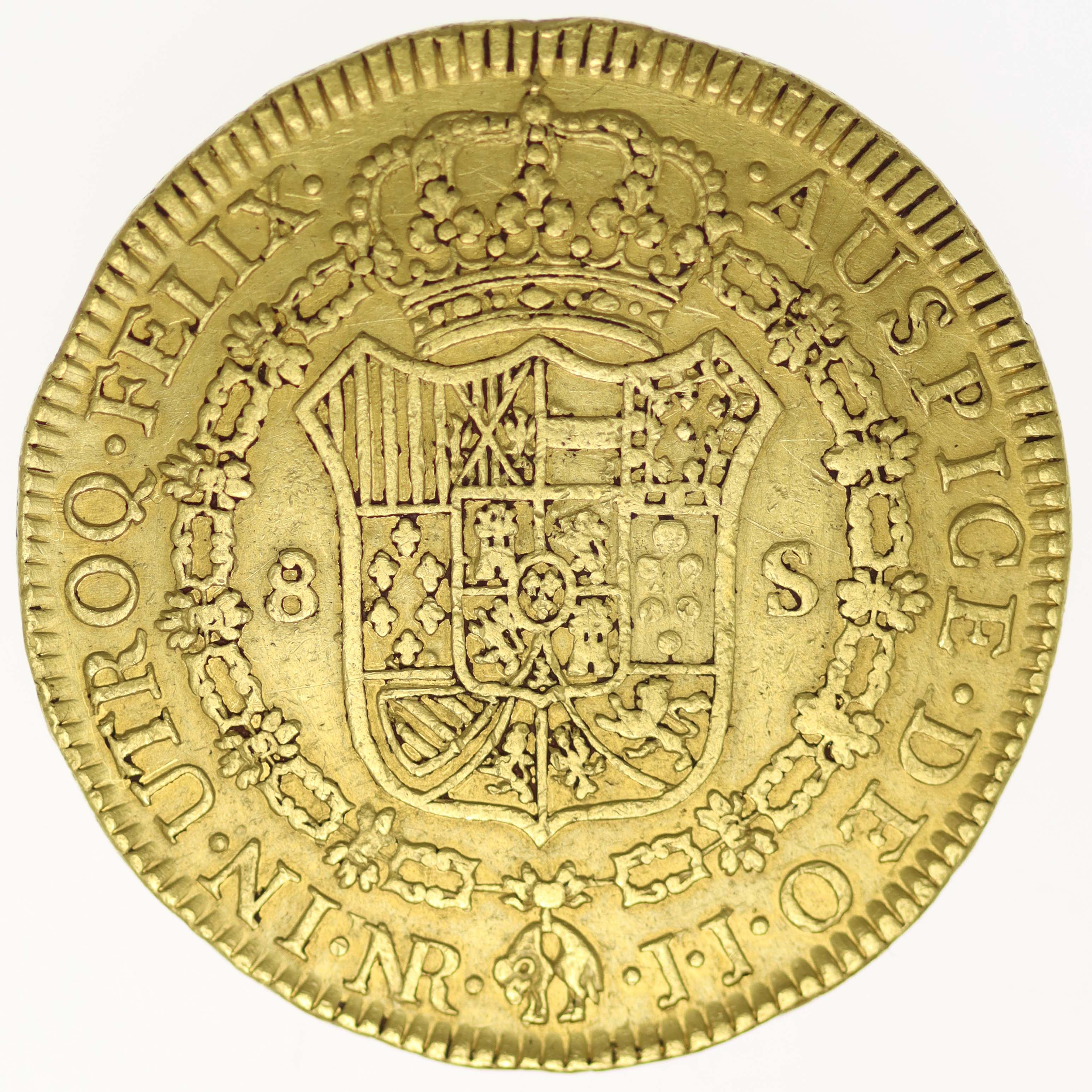Kolumbien Carlos IV. 8 Escudos 1807 NR