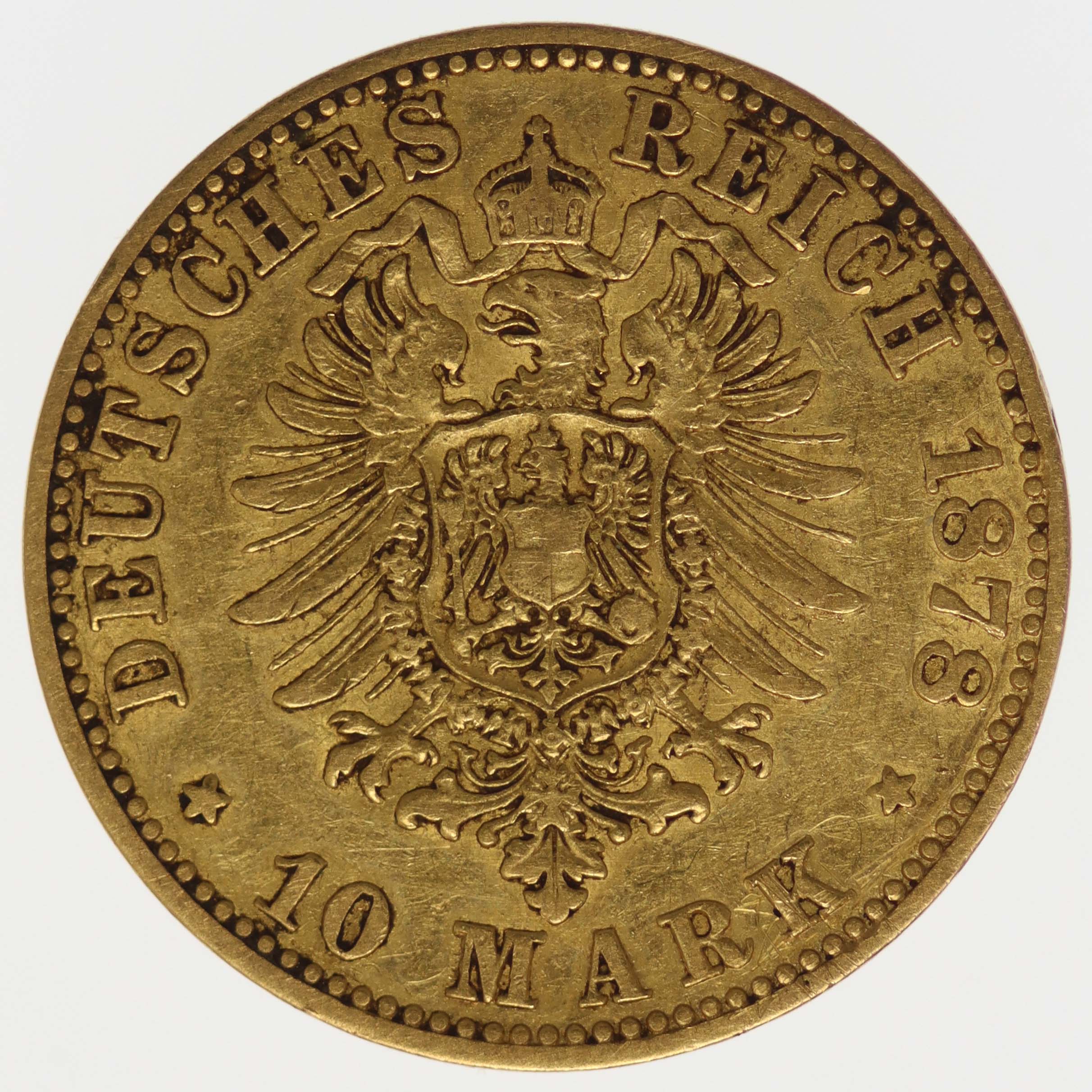 Mecklenburg Schwerin Friedrich Franz II. 10 Mark 1878 A