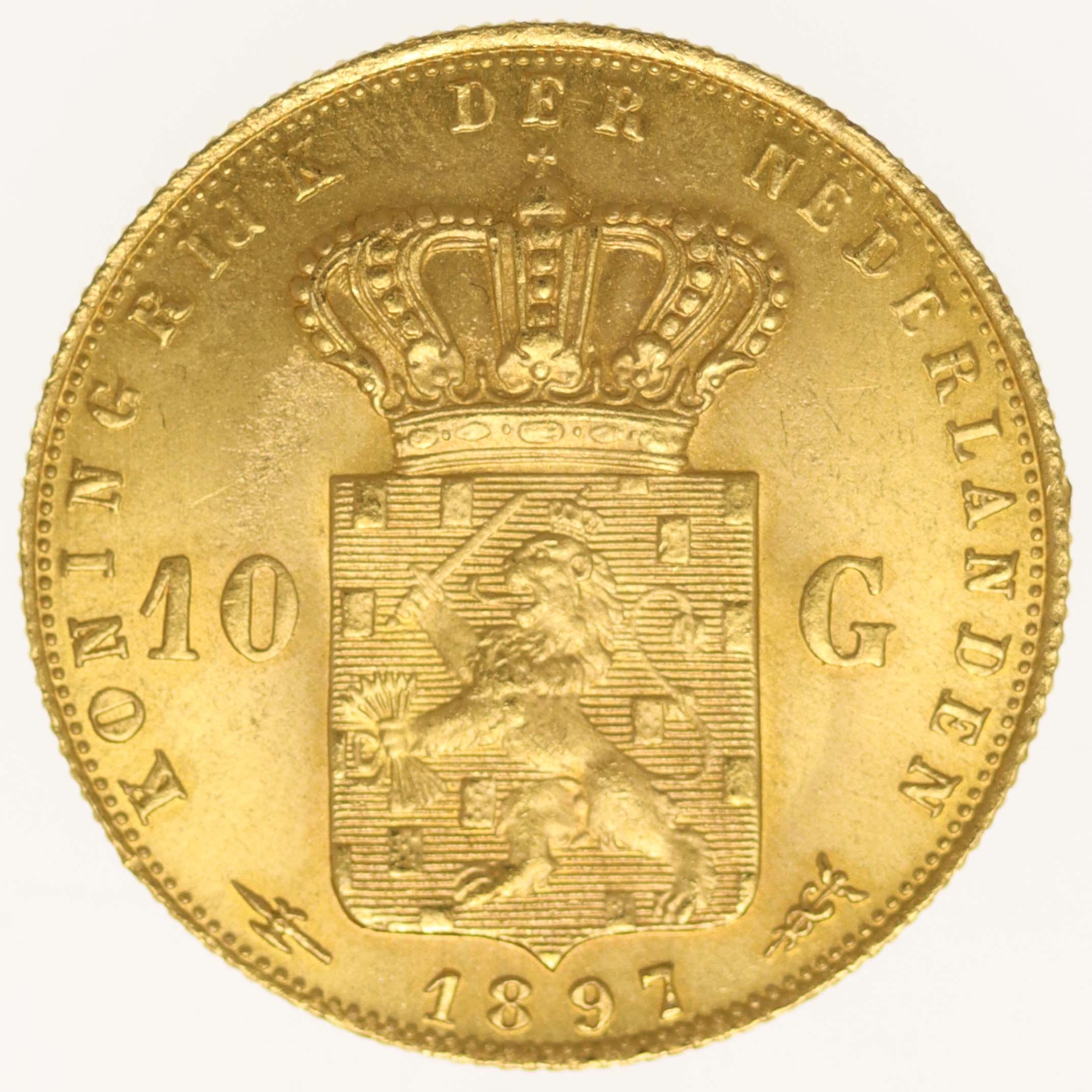 Niederlande Wilhelmina 10 Gulden 1897