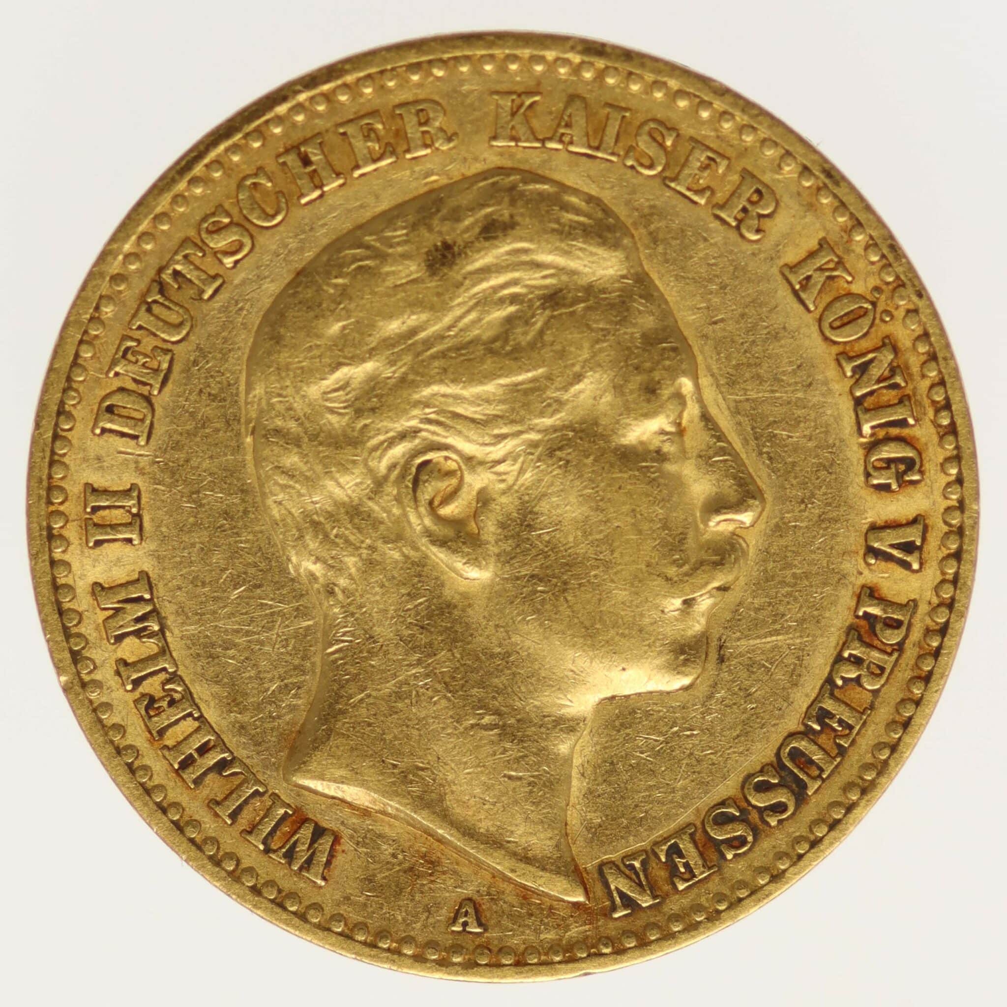 Preussen Wilhelm II. 10 Mark 1892 A