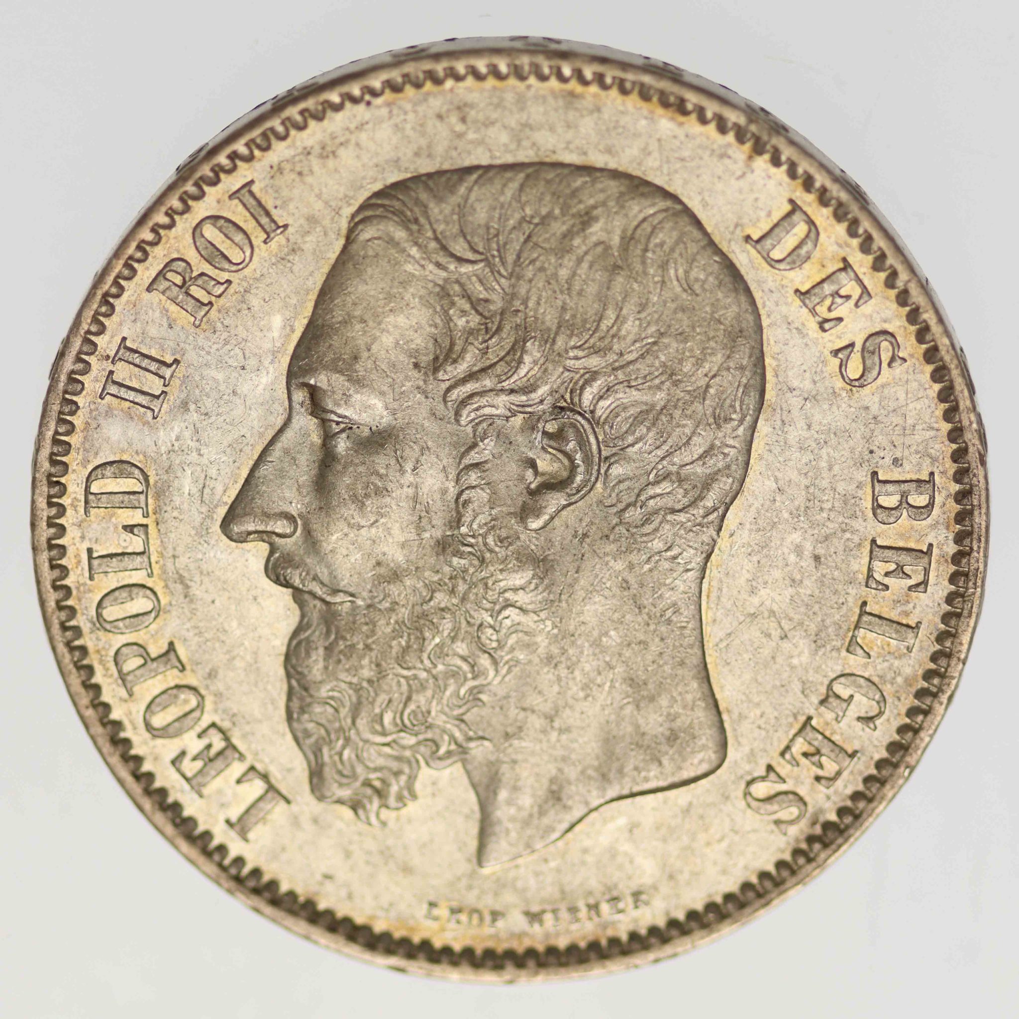 Belgien Leopold I. 5 Francs 1876