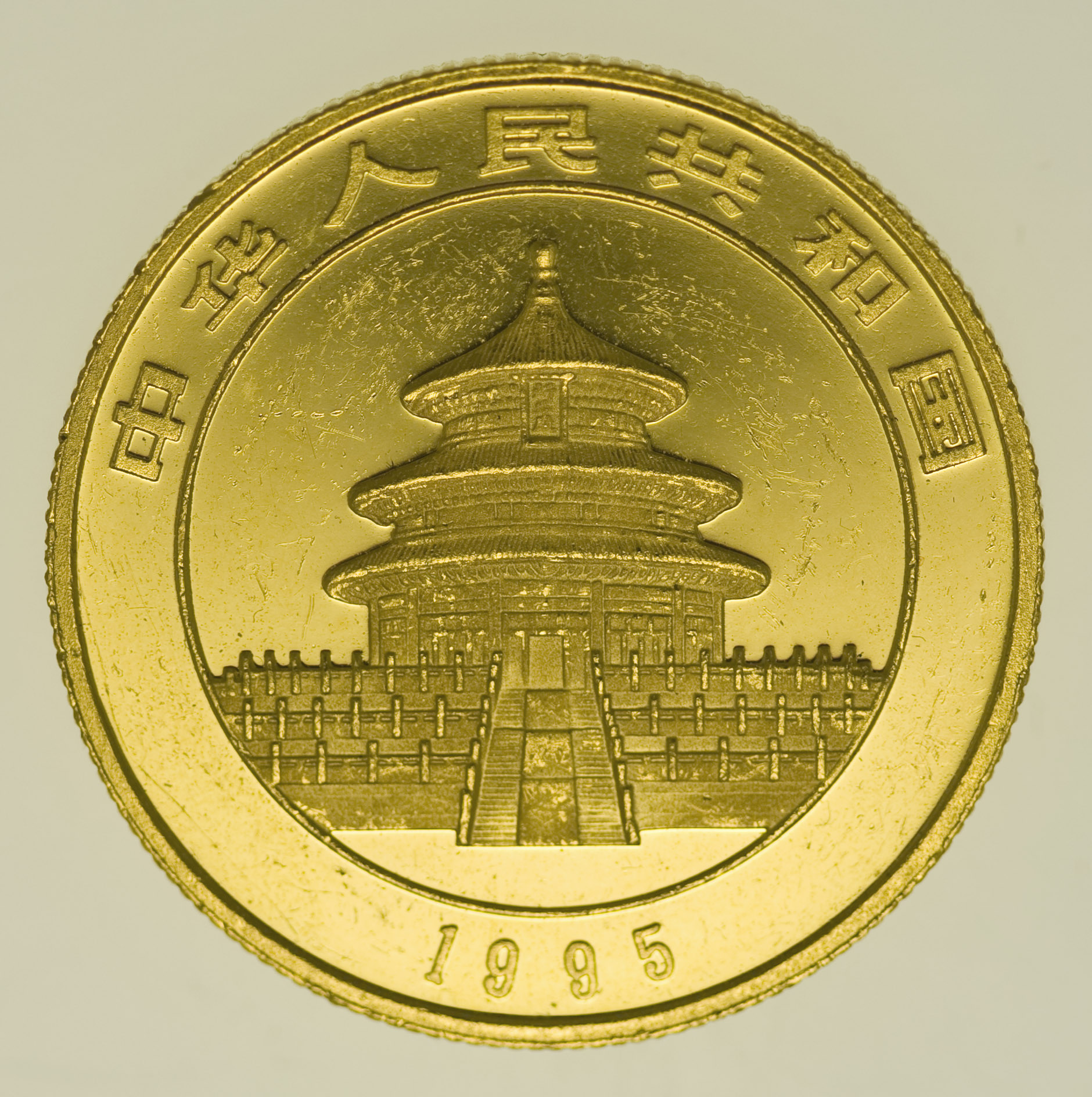 China Panda 50 Yuan 1995 1/2 Unze