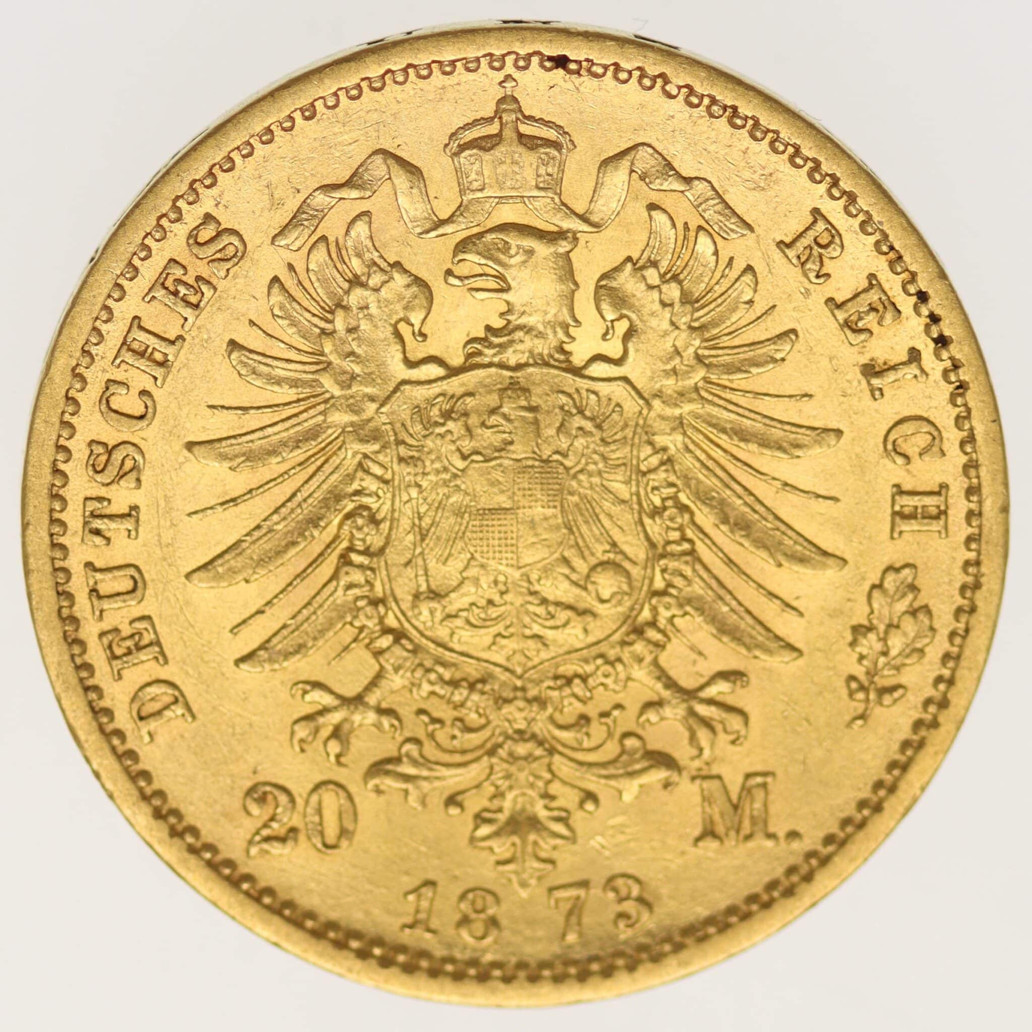 Sachsen Johann 20 Mark 1873