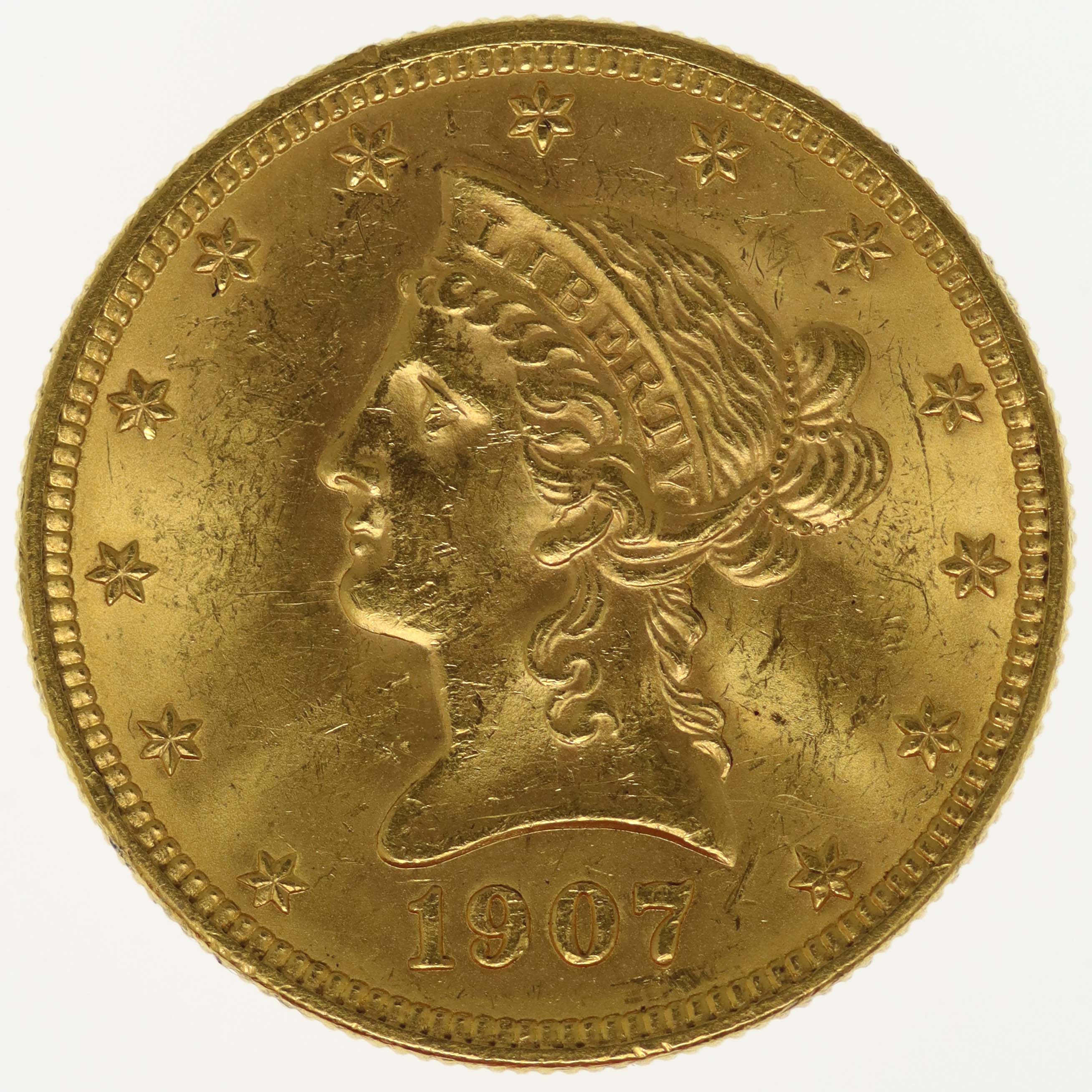 USA 10 Dollars 1907 Liberty / Kopf