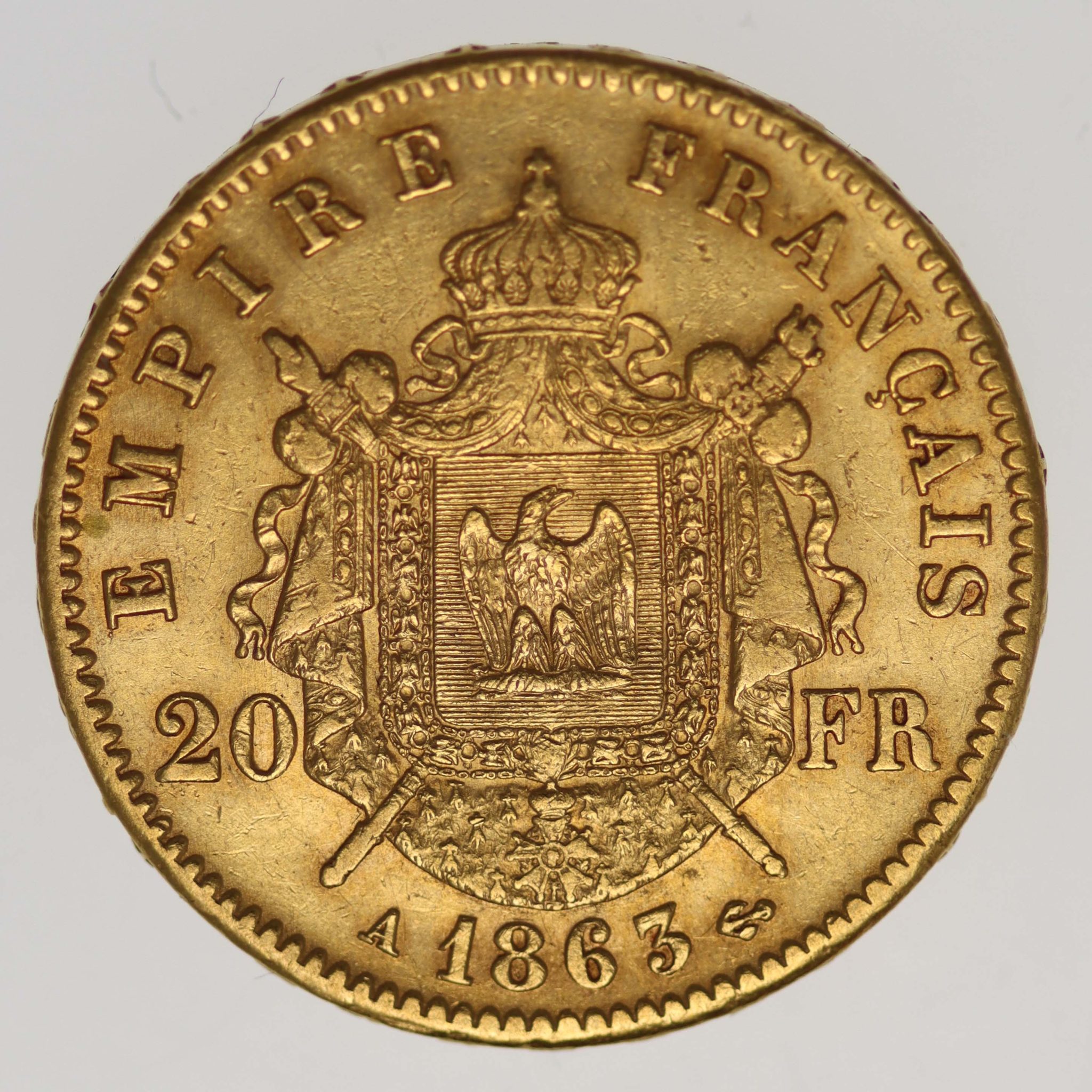 Frankreich Napoleon III. 20 Francs 1863 A