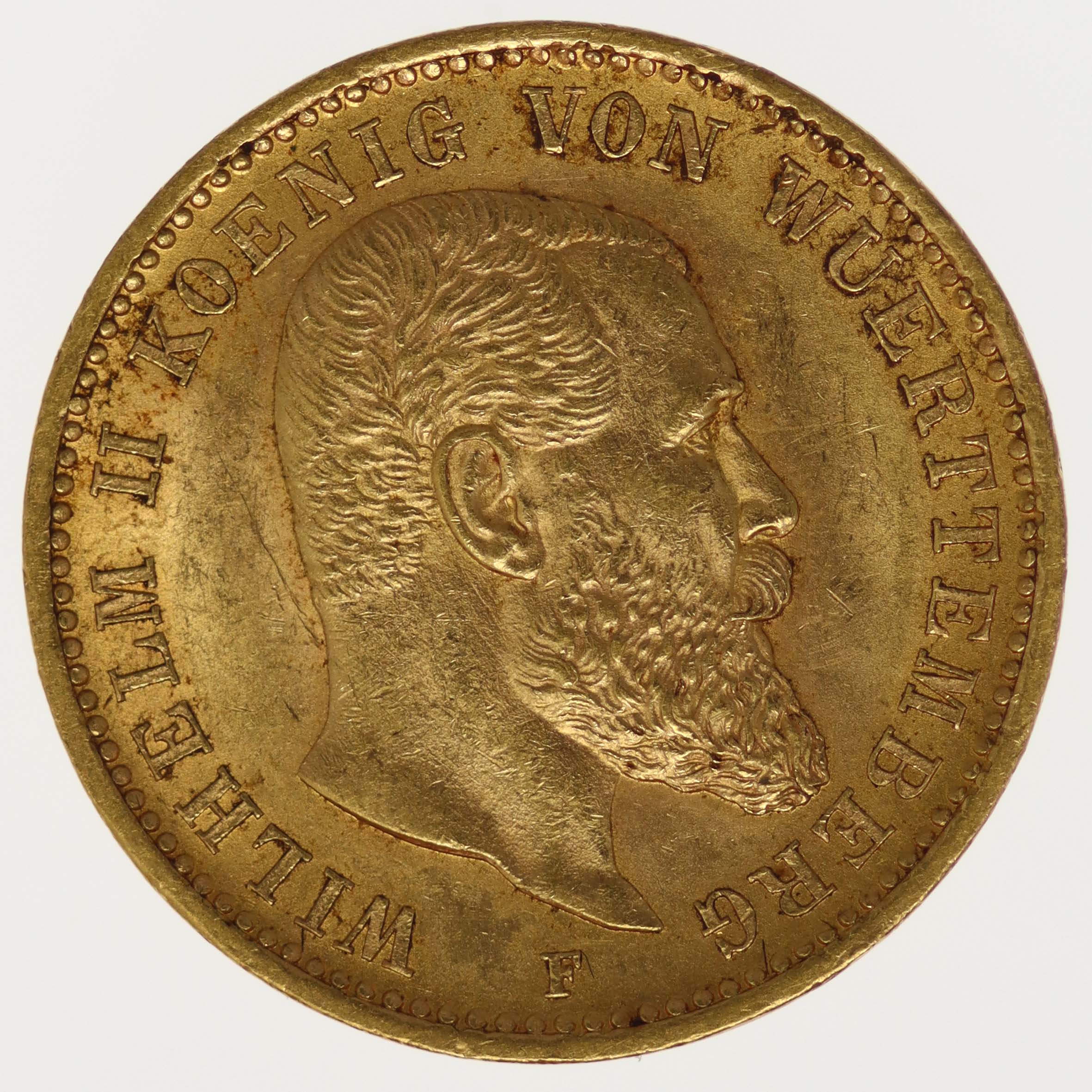 Württemberg Wilhelm II. 20 Mark 1900