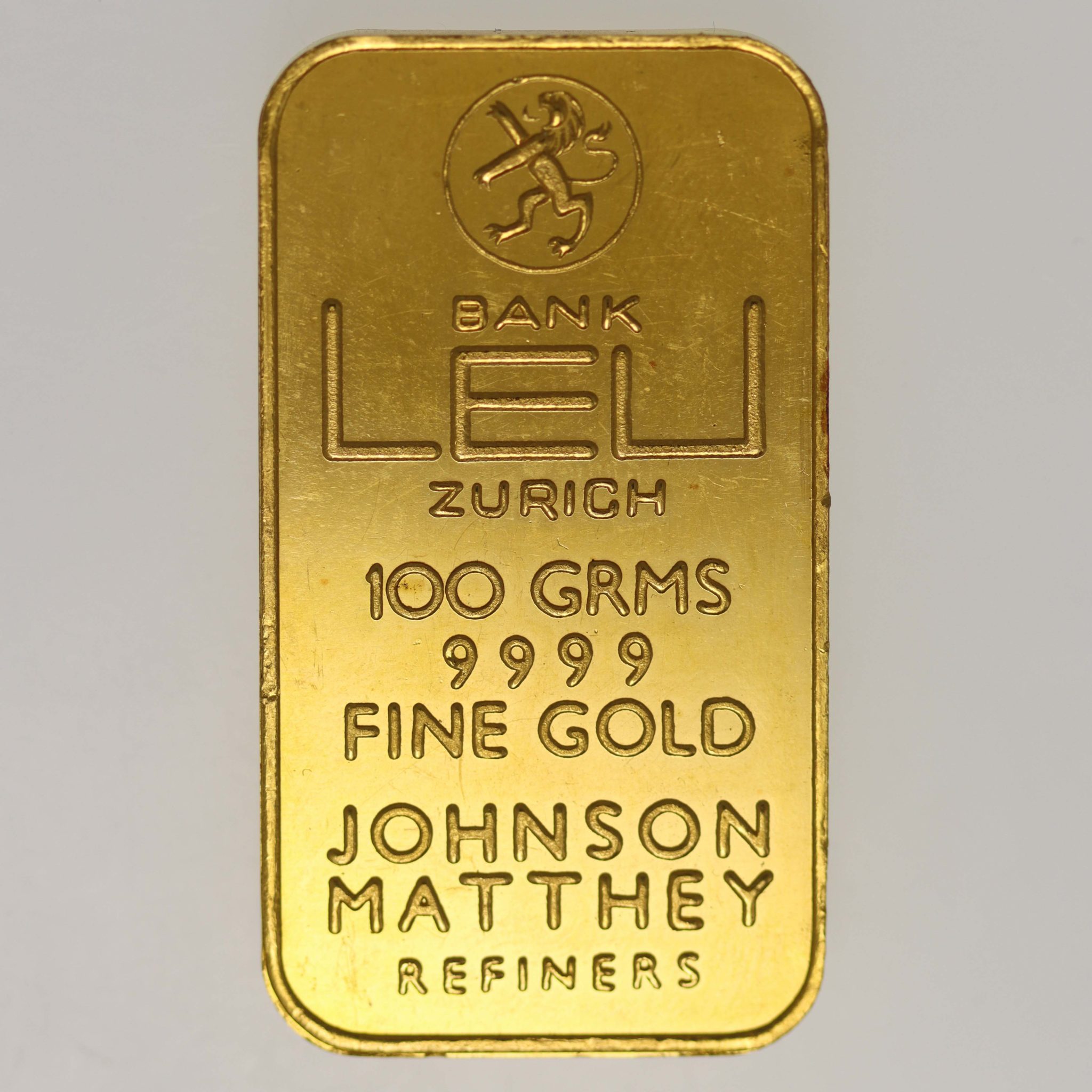 Goldbarren 100 Gramm Johnson Matthey