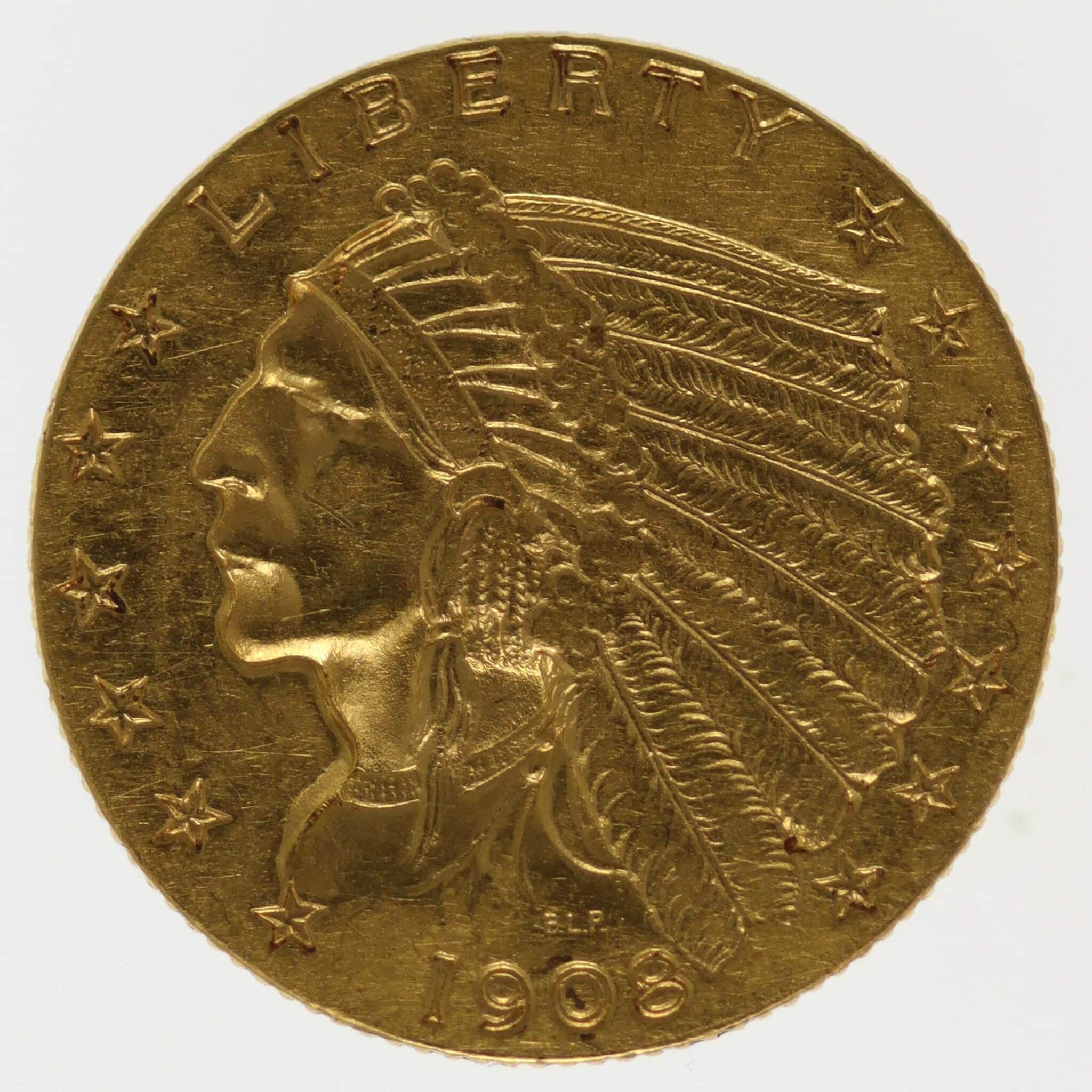 USA 2,5 Dollars 1908 Indianer