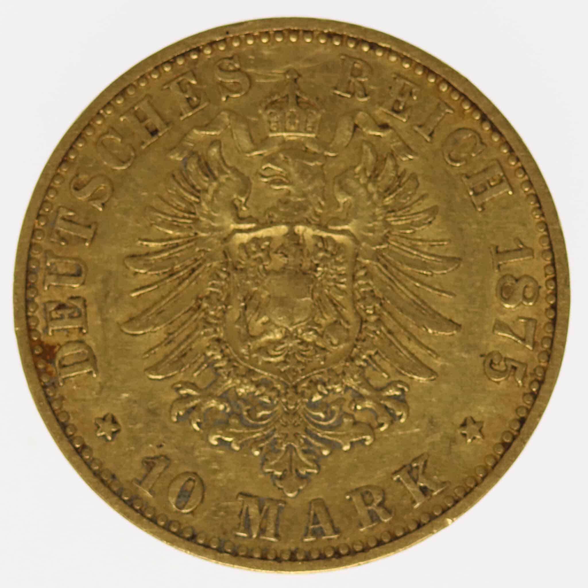 Preussen Wilhelm I. 10 Mark 1875 A
