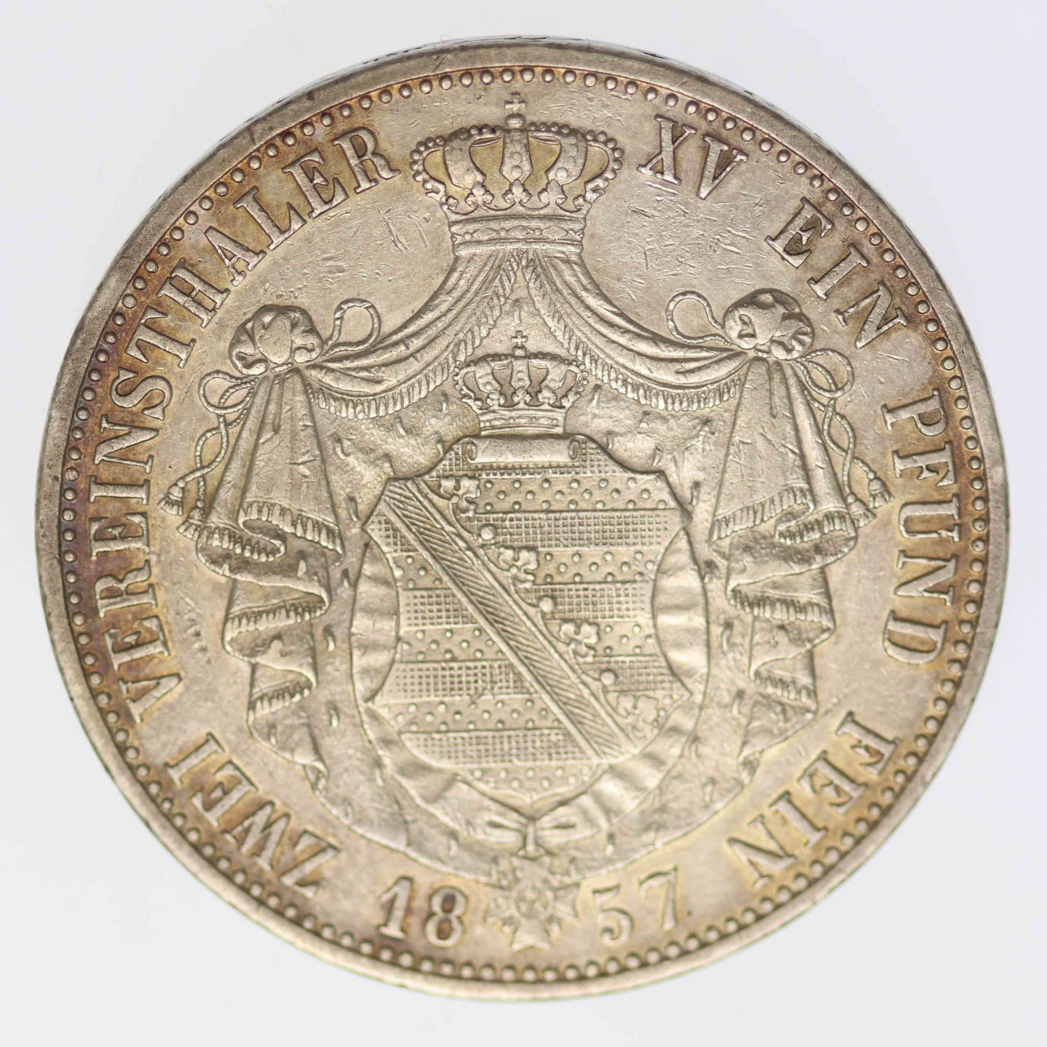 Sachsen Johann Doppeltaler 1857