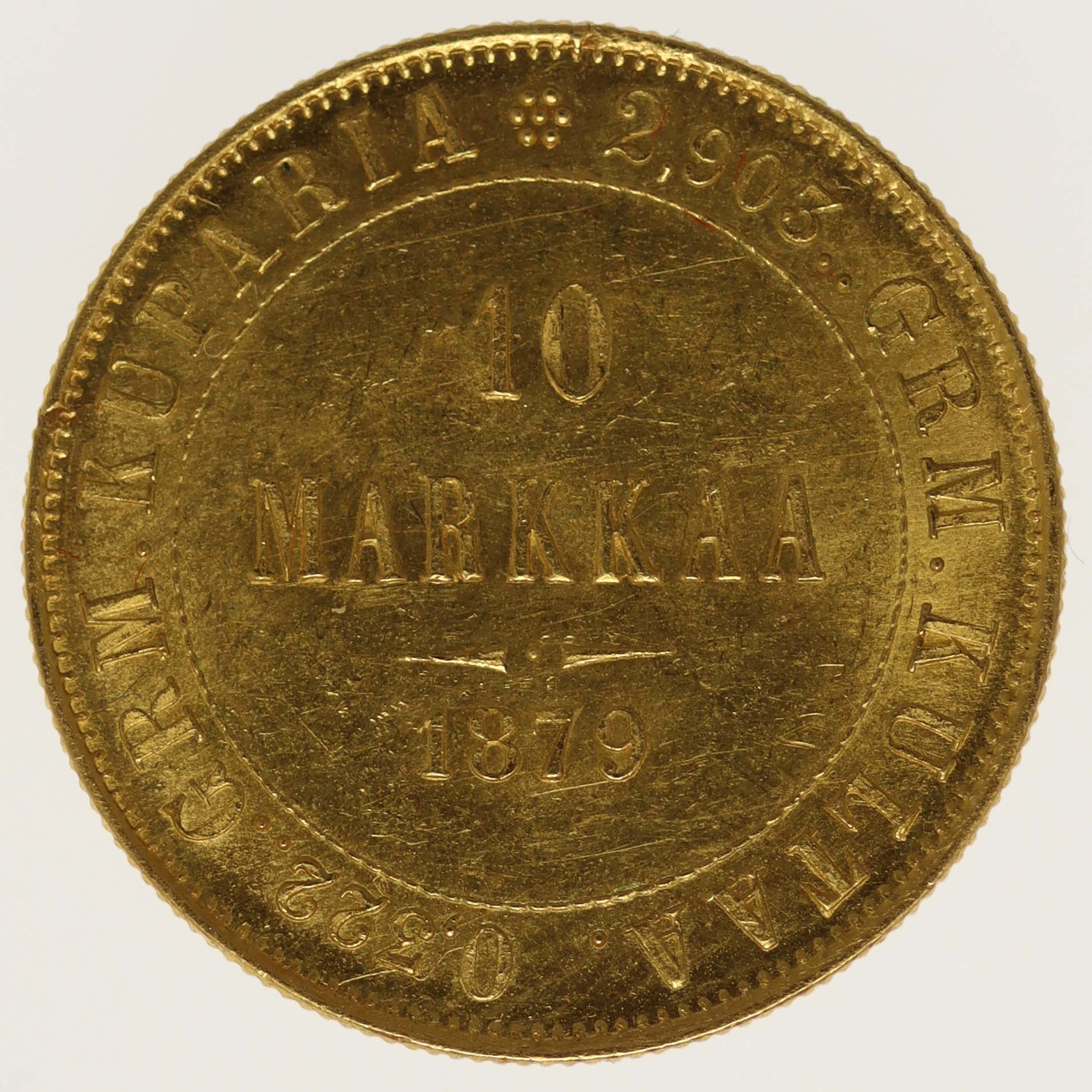 Finnland Alexander II. 10 Markkaa 1879