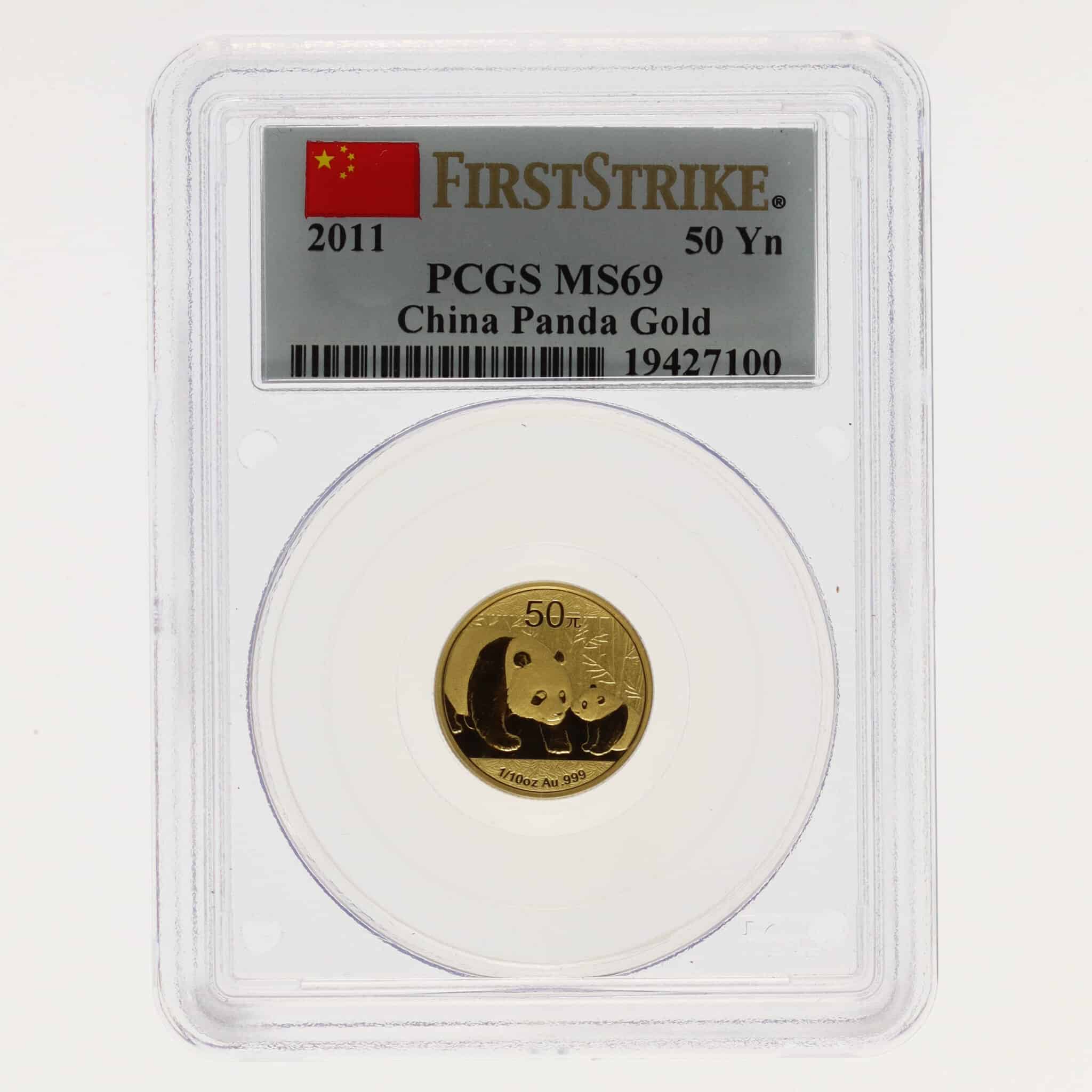 China Panda 50 Yuan 2011 1/10 Unze