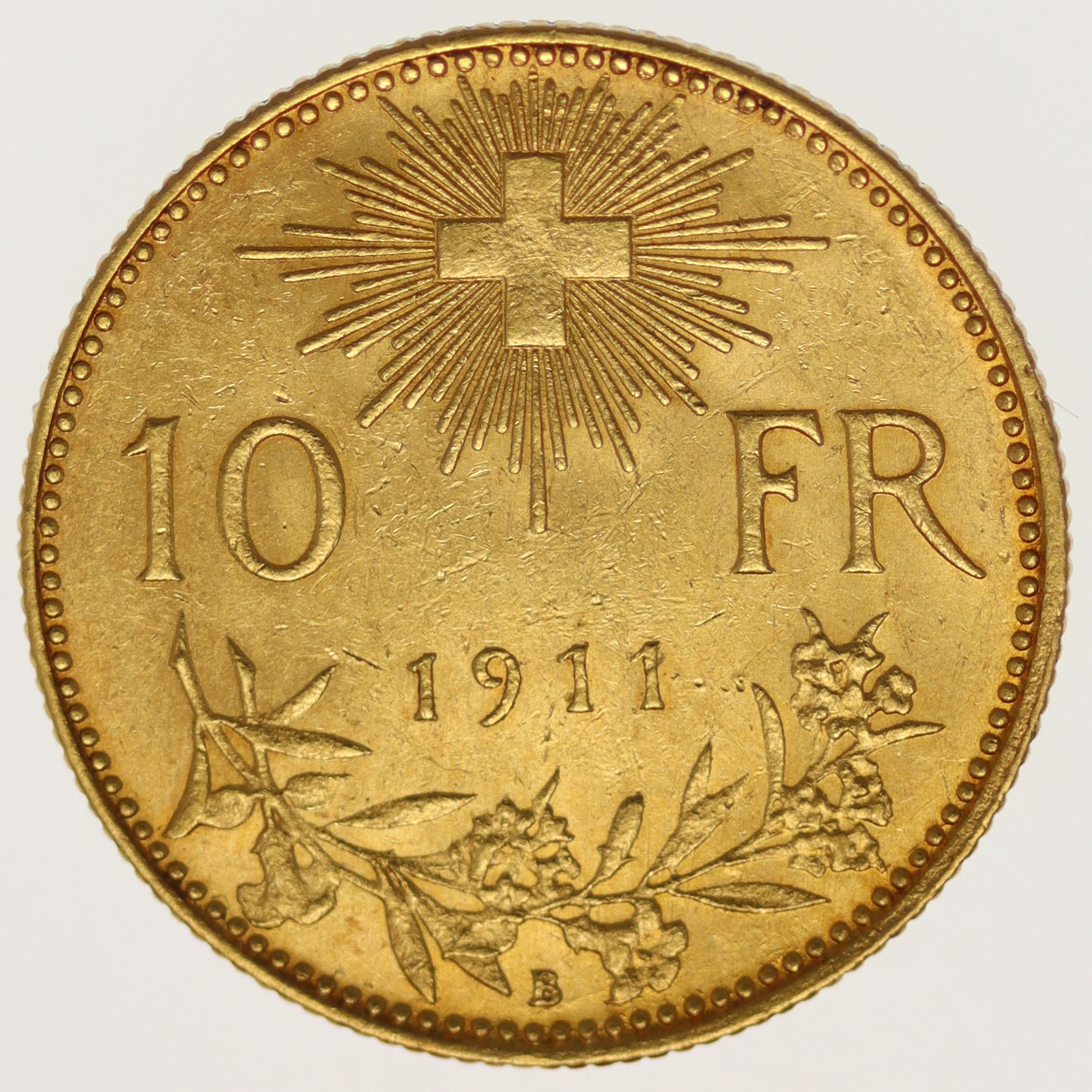 Schweiz 10 Franken 1911 B Vreneli