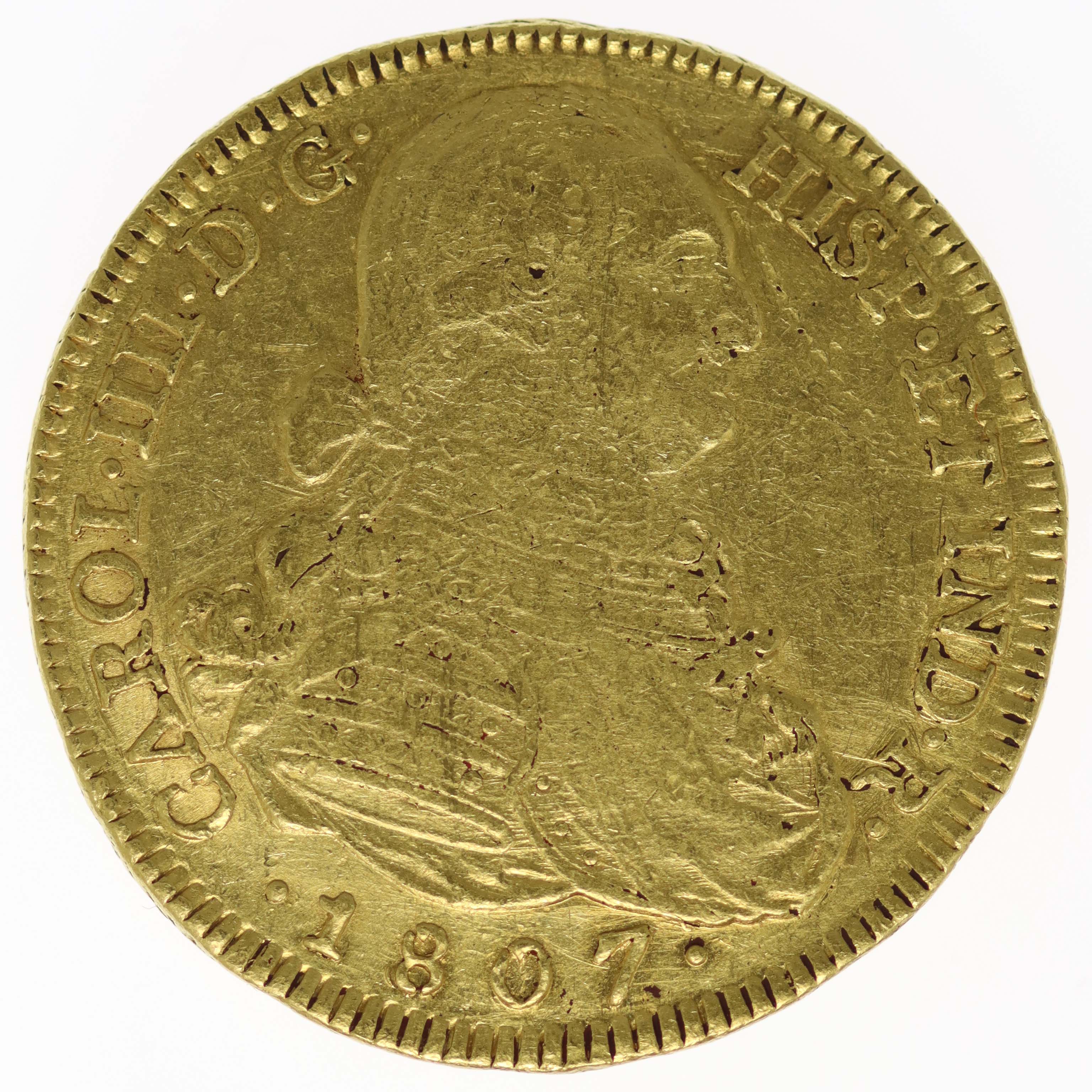 Kolumbien Carlos IV. 8 Escudos 1807 NR