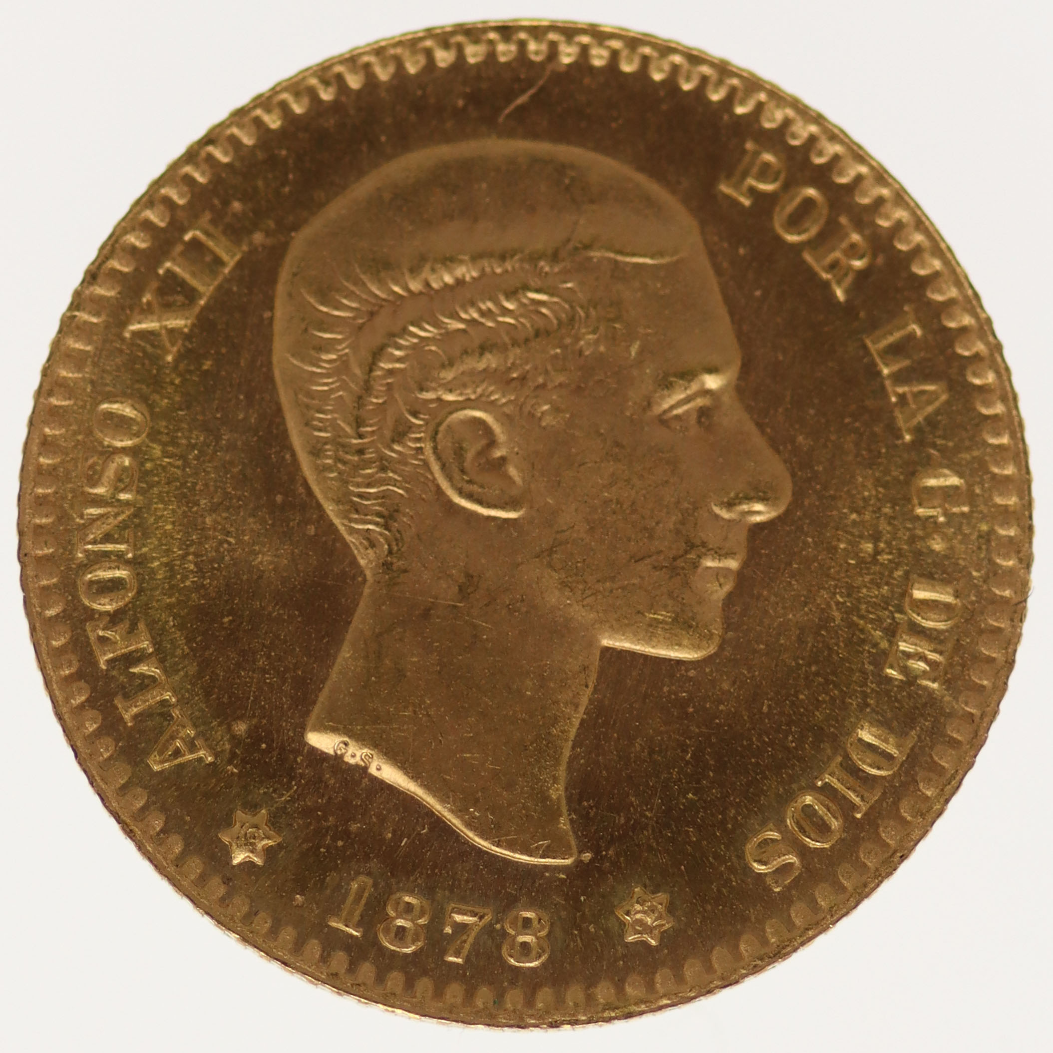 Spanien Alfonso XII. 10 Pesetas 1878 / 19-62 NP