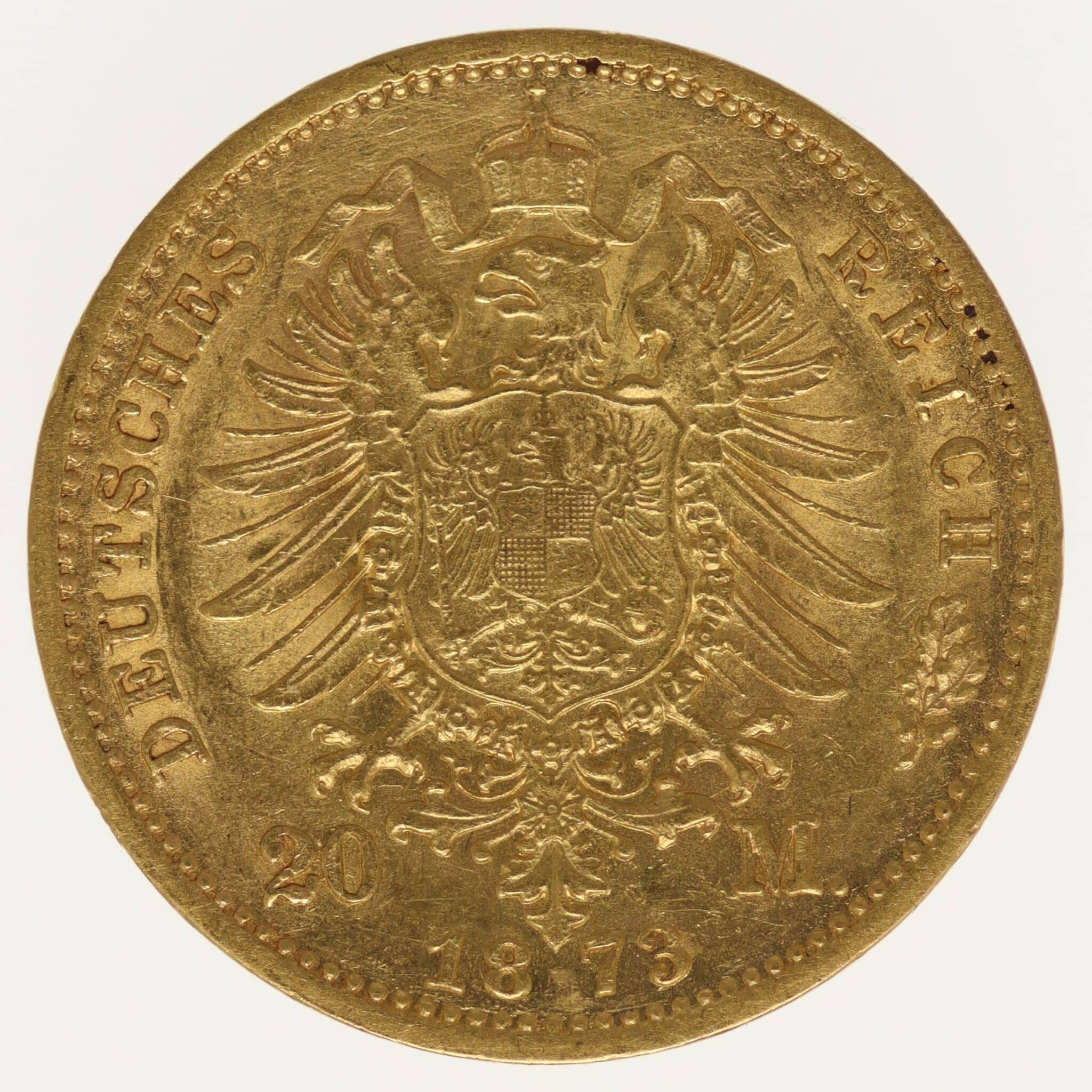 Sachsen Johann 20 Mark 1873