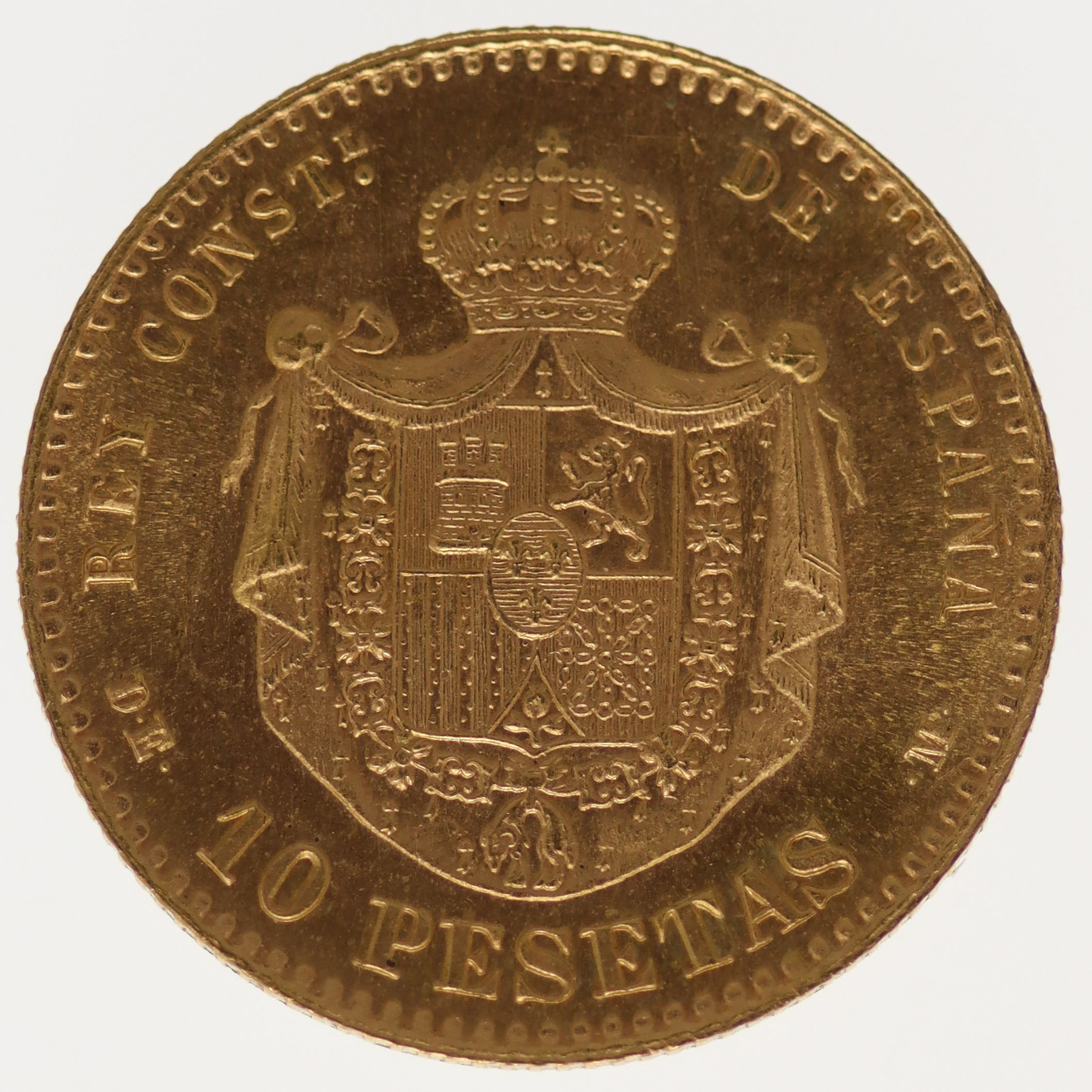 Spanien Alfonso XII. 10 Pesetas 1878 / 19-62 NP