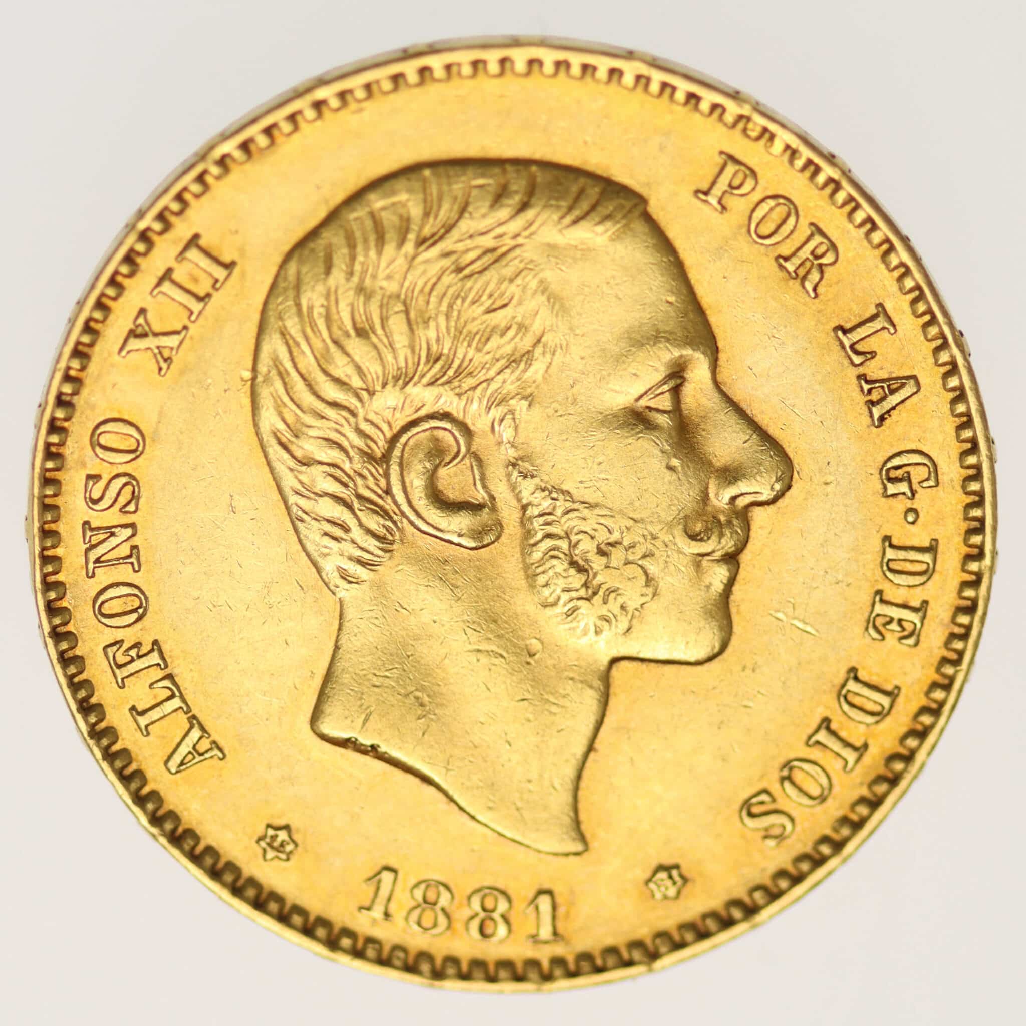 Spanien Alfonso XII. 25 Pesetas 1881 / 18-81