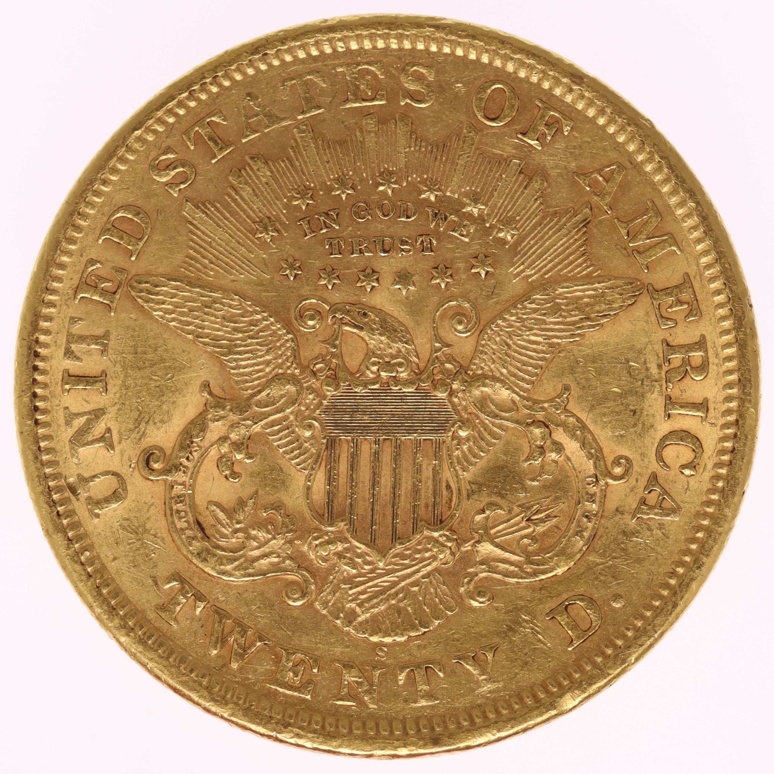 USA 20 Dollars 1867 S Liberty / Kopf