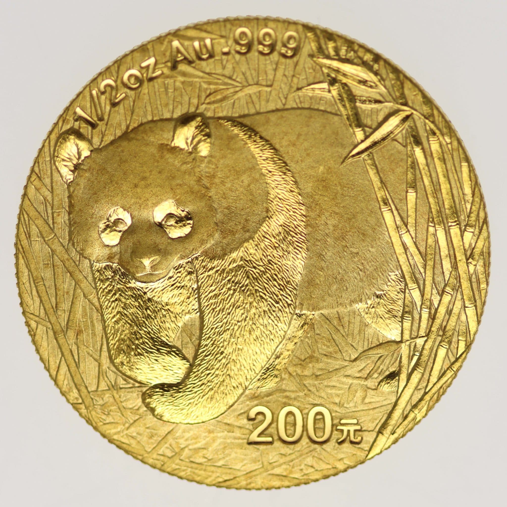 China Panda 1/2 Unze 2002