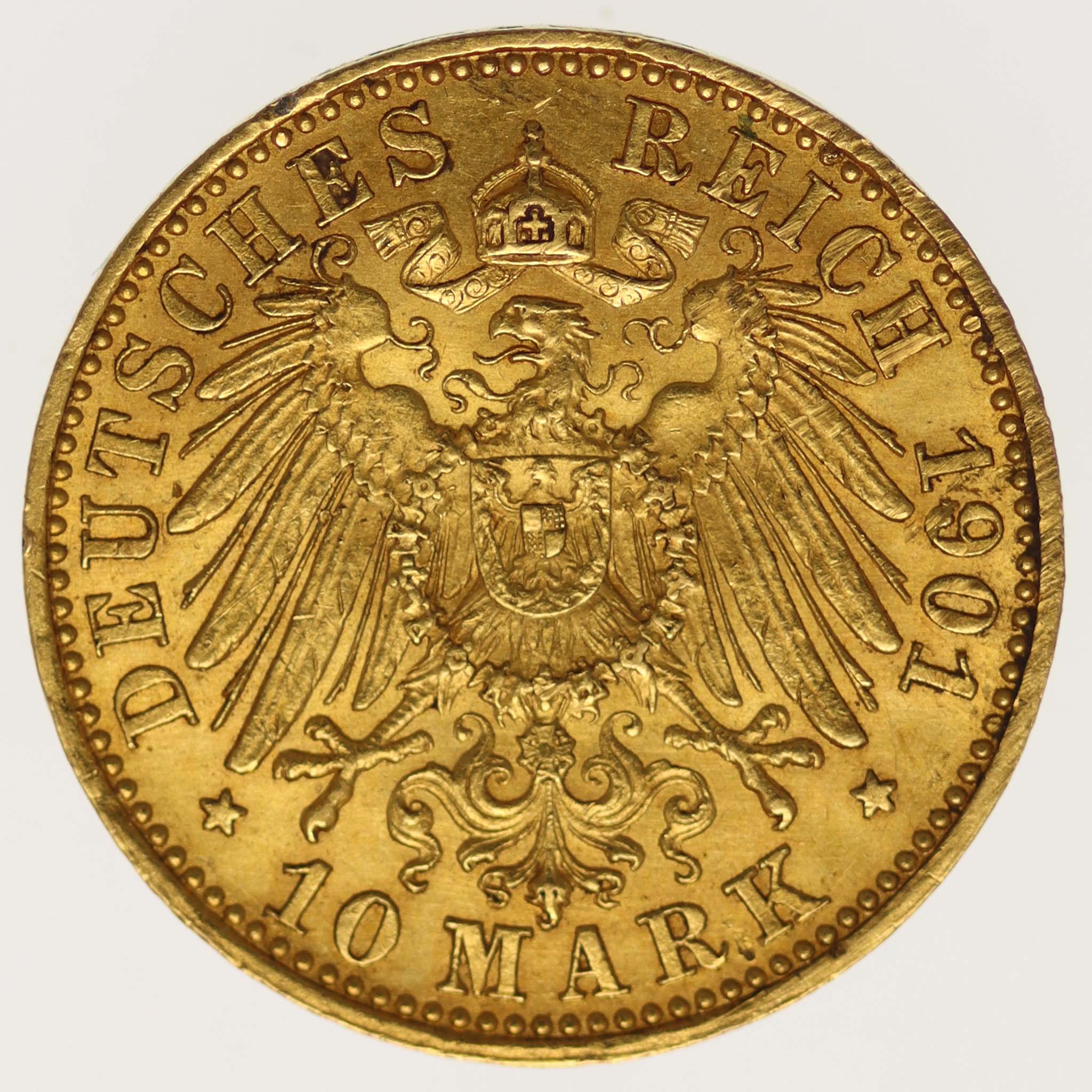 Lübeck Stadtwappen 10 Mark 1901 A