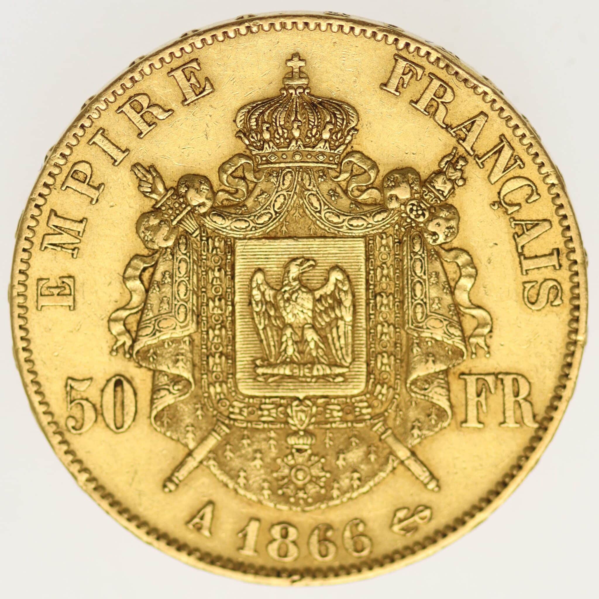 Frankreich Napoleon III. 50 Francs 1866 A