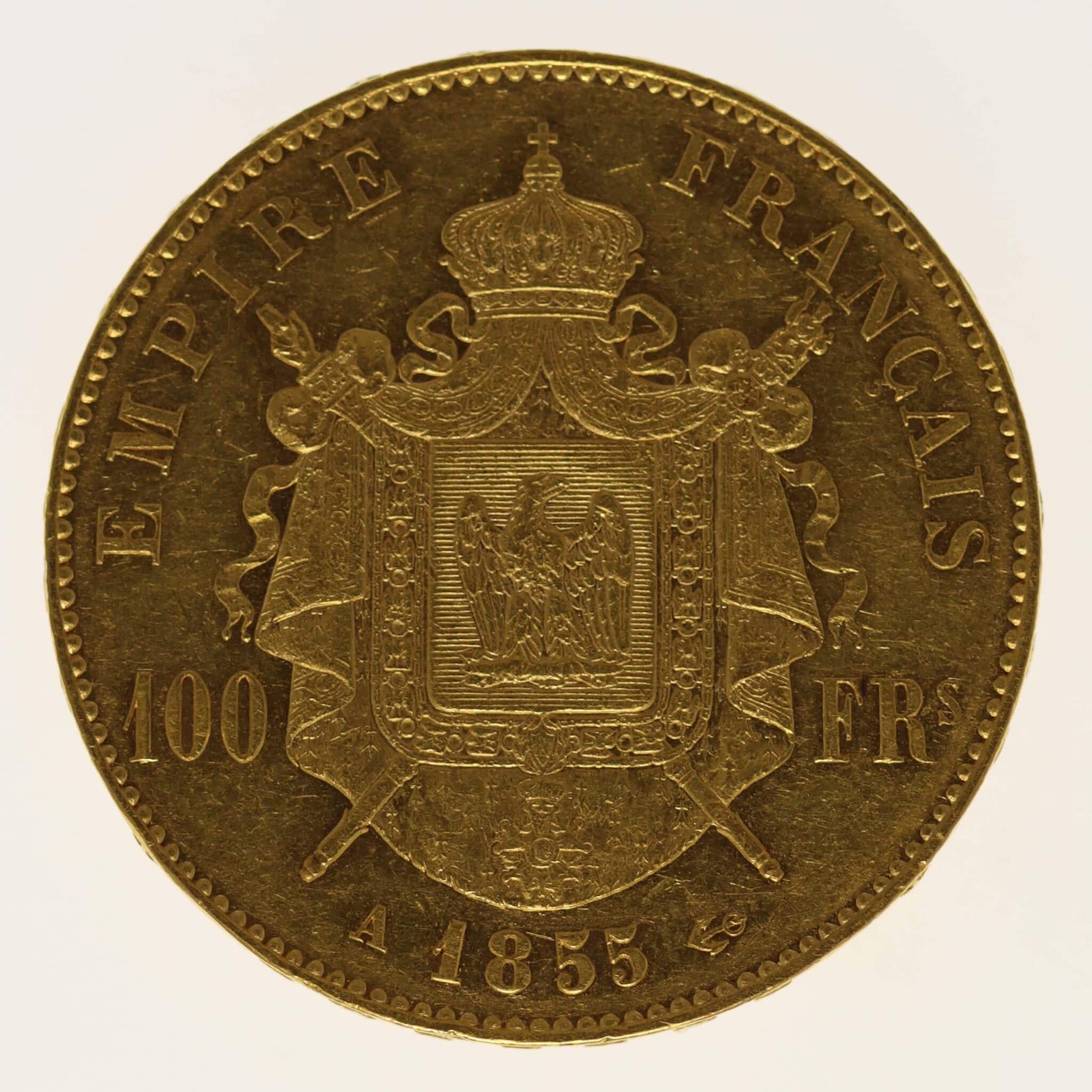 Frankreich Napoleon III. 100 Francs 1855 A