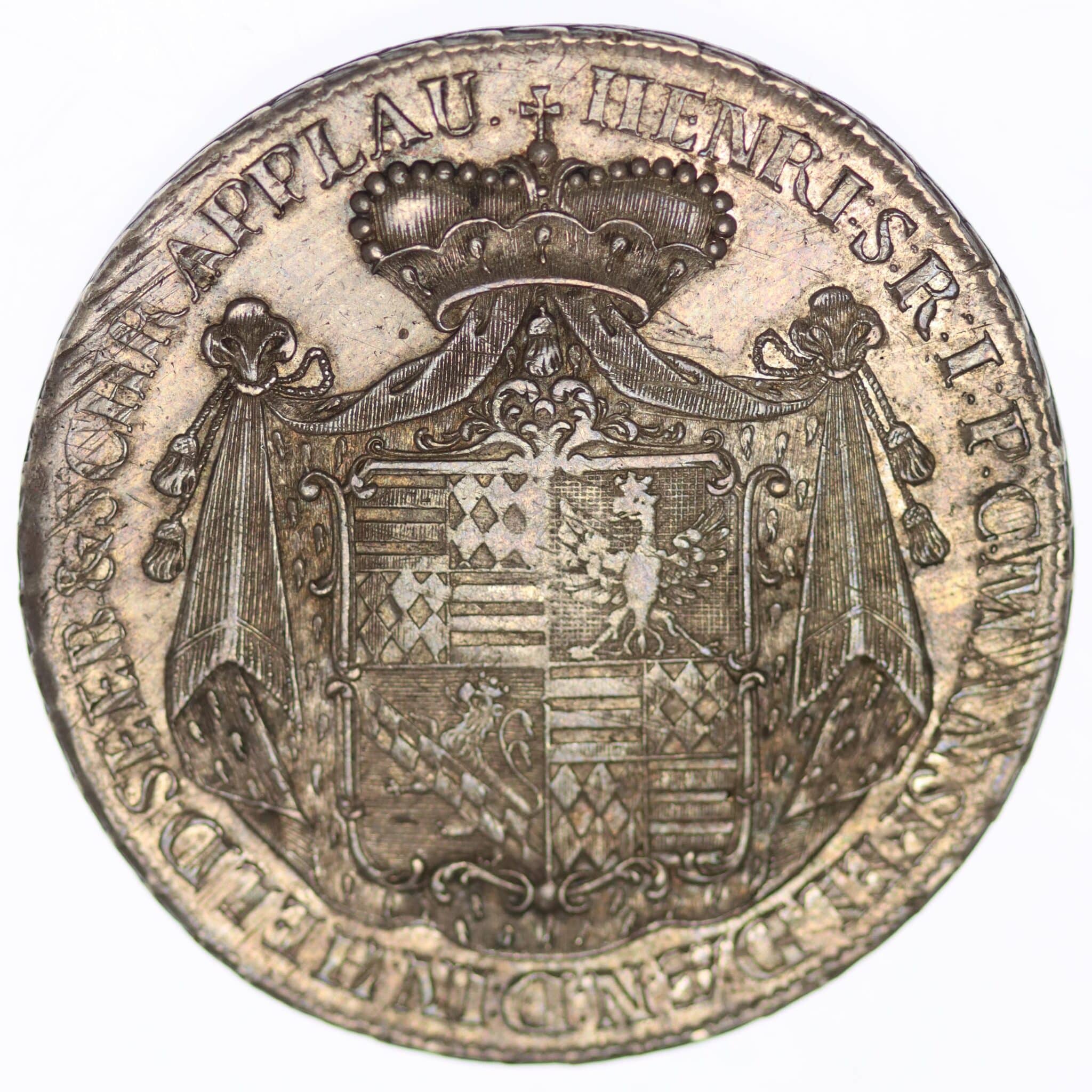 Mansfeld Bornstedt Heinrich Fürst von Fondi Reichstaler 1774