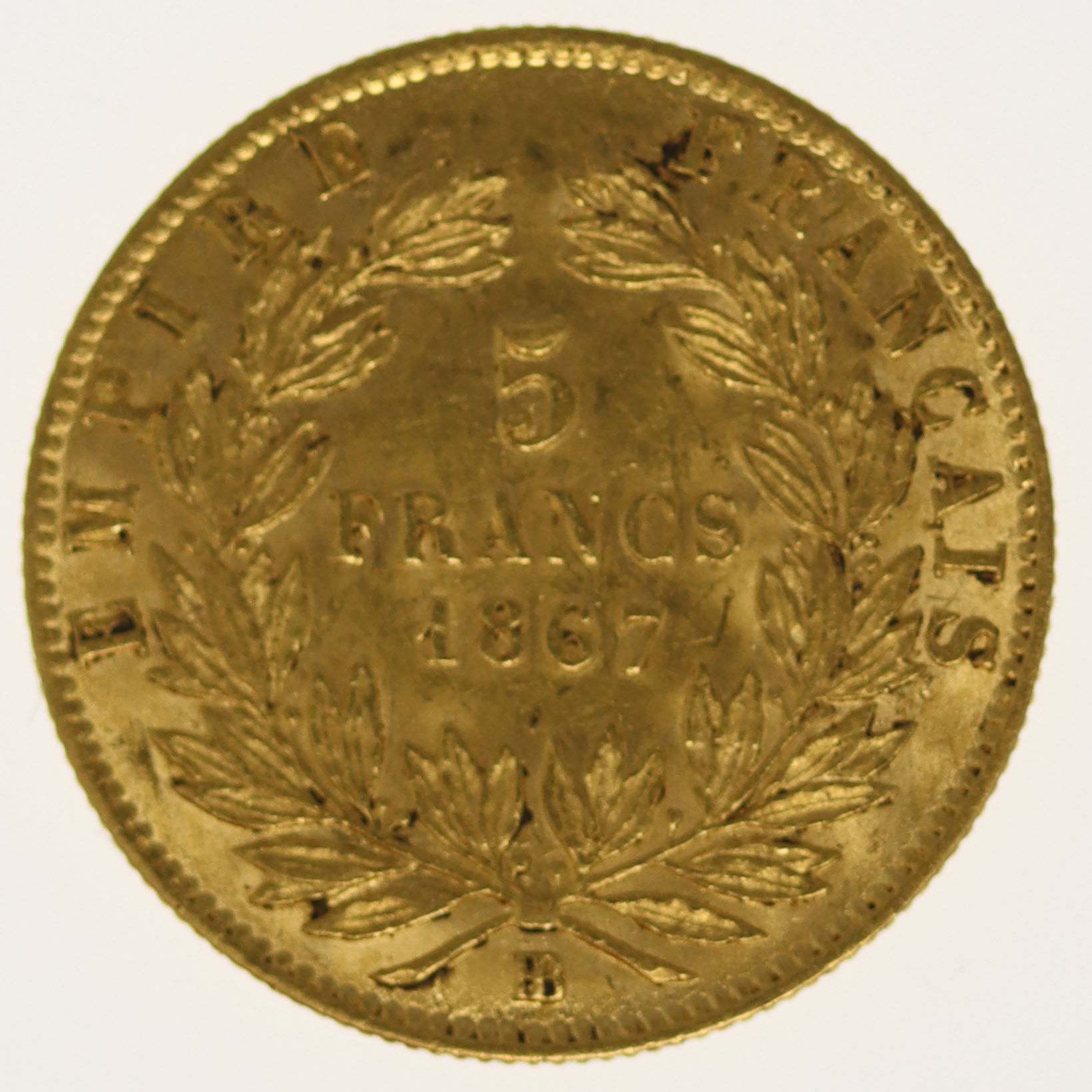 Frankreich Napoleon III. 5 Francs 1867 BB
