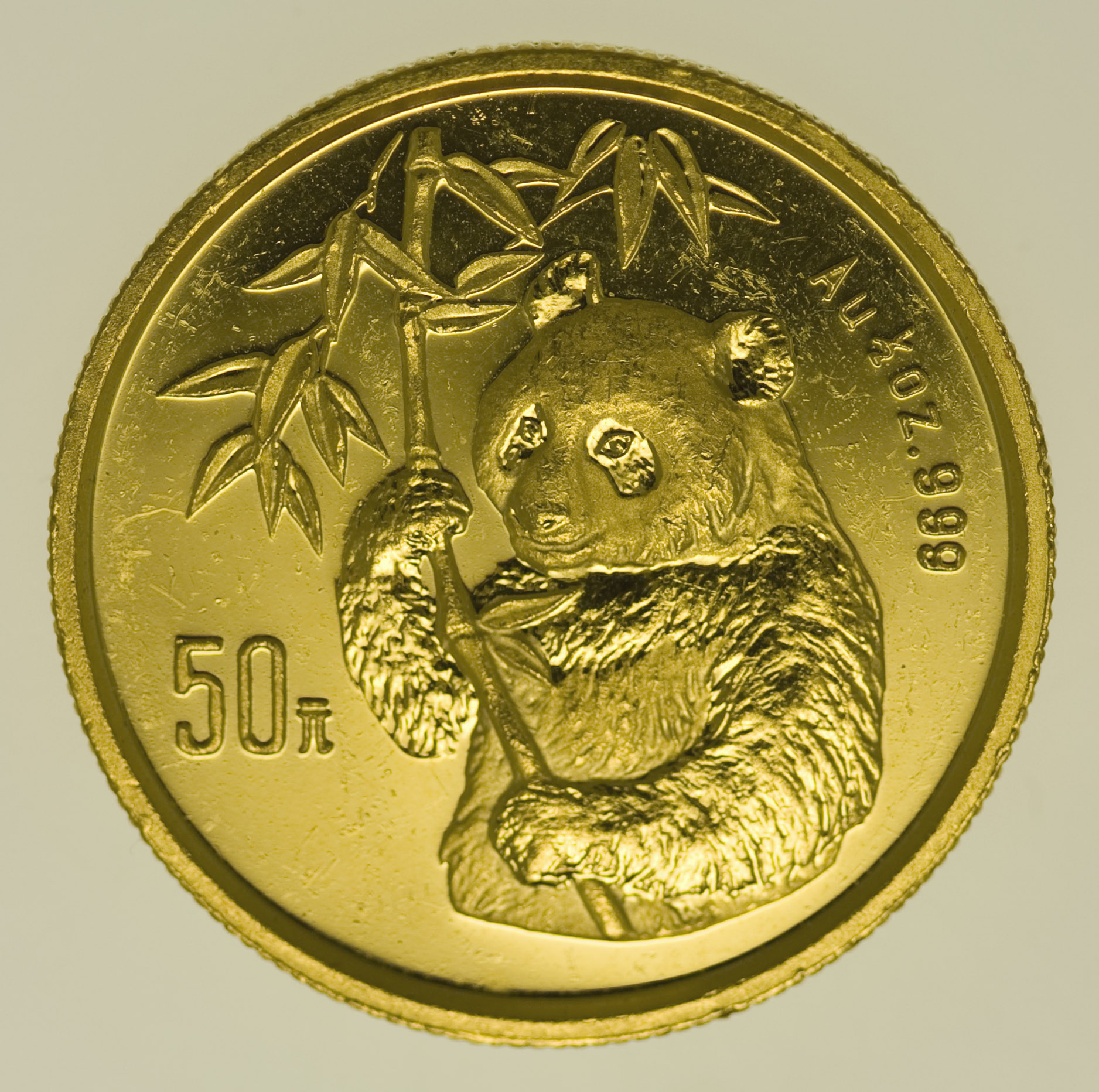 China Panda 50 Yuan 1995 1/2 Unze