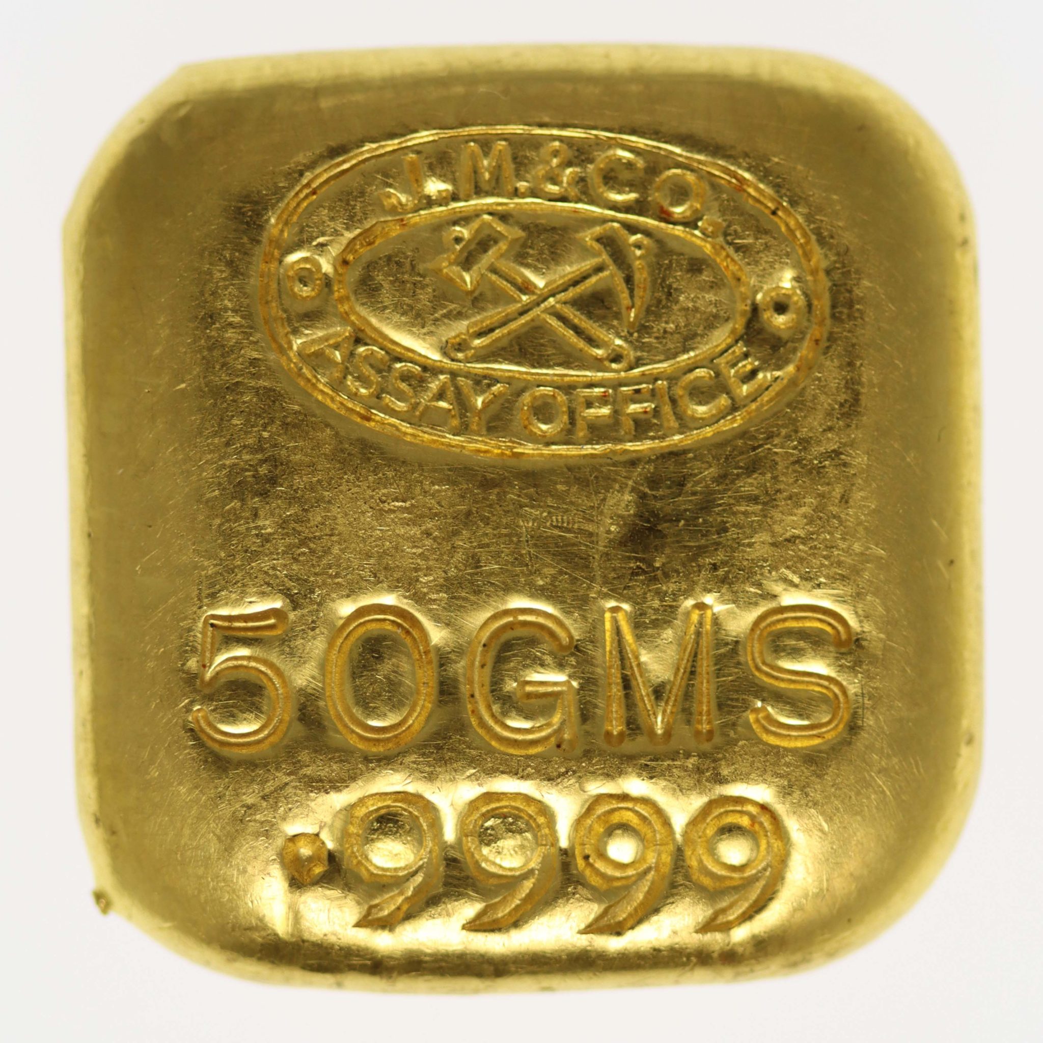 Goldbarren 50 Gramm Johnson Matthey