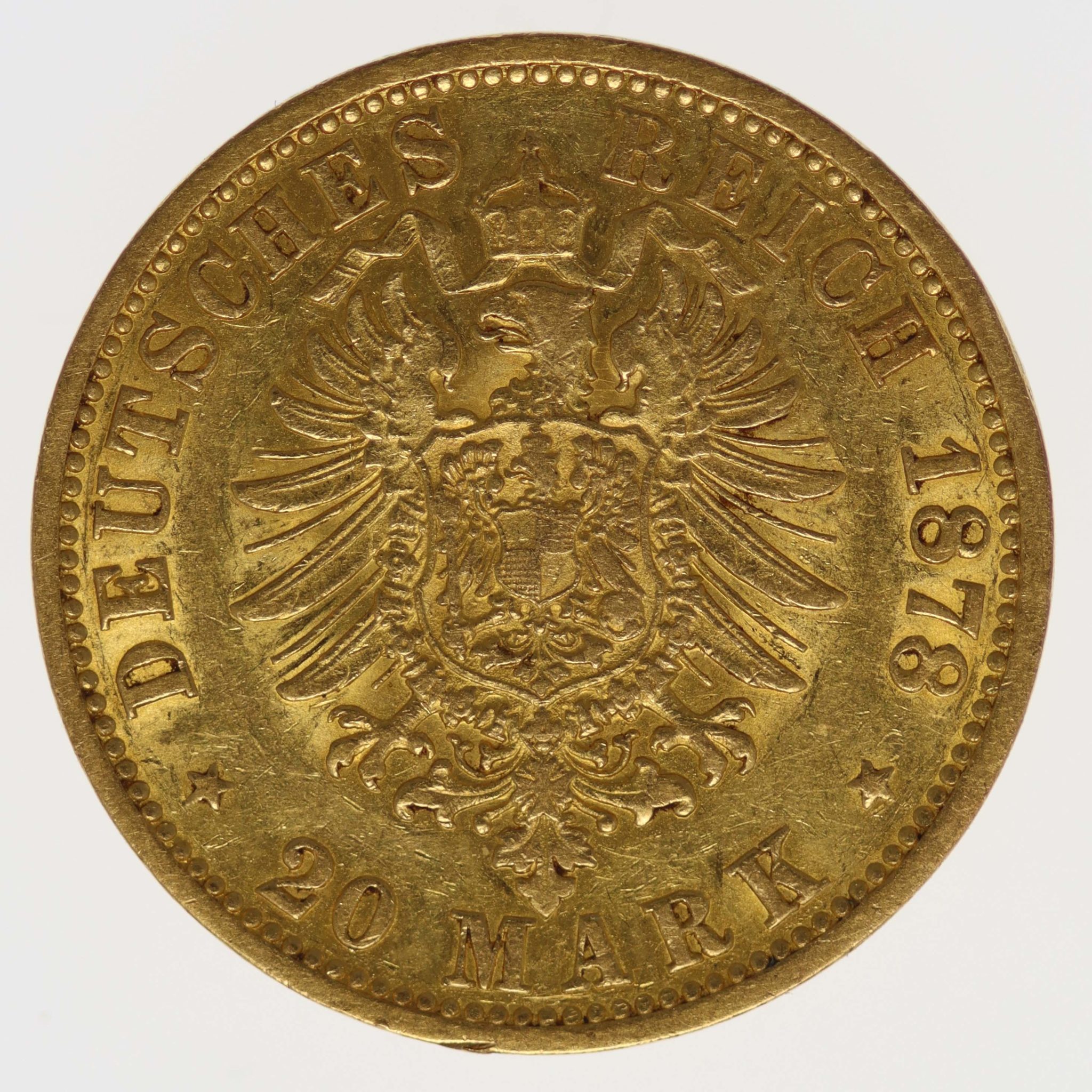 Hamburg Stadtwappen 20 Mark 1878