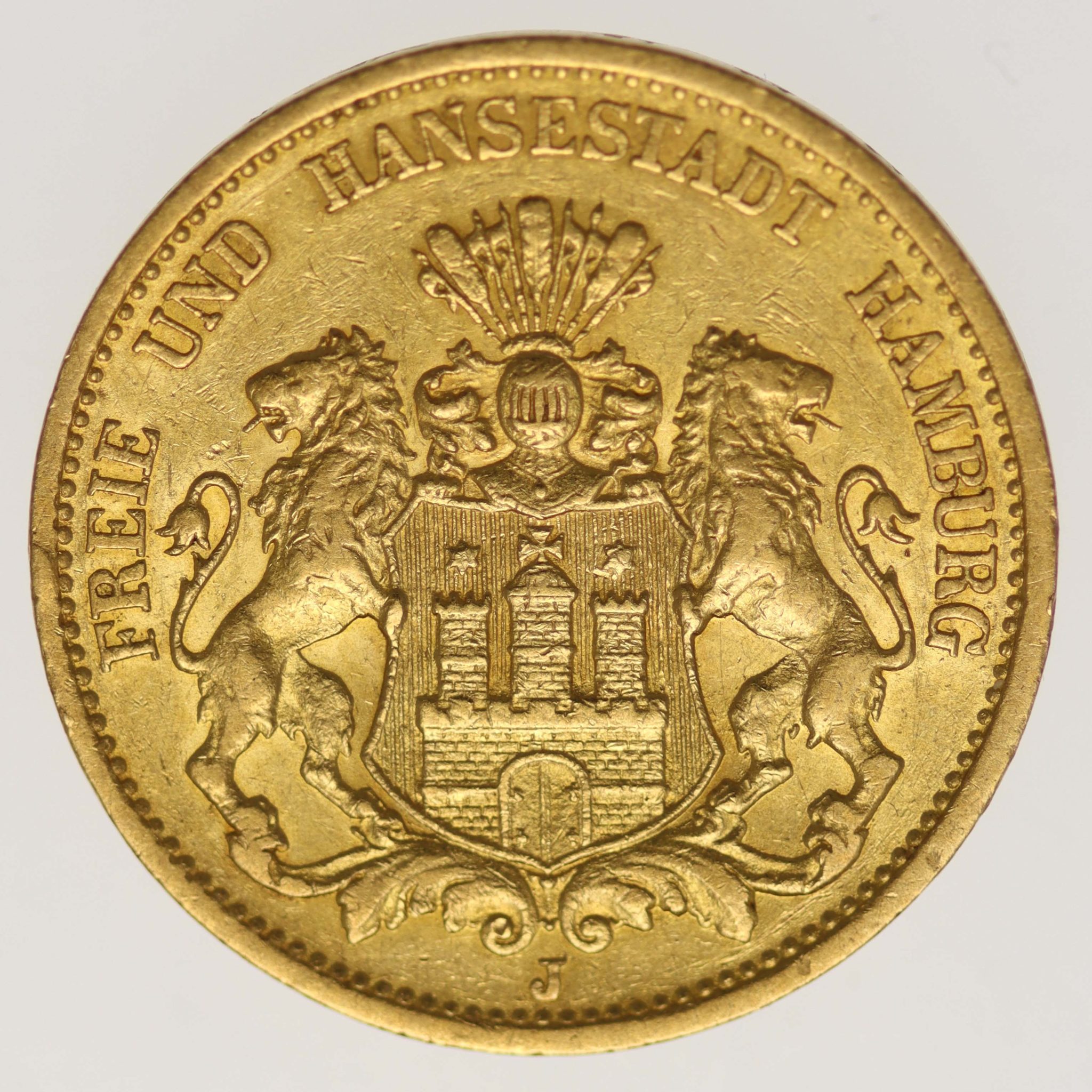 Hamburg Stadtwappen 20 Mark 1878