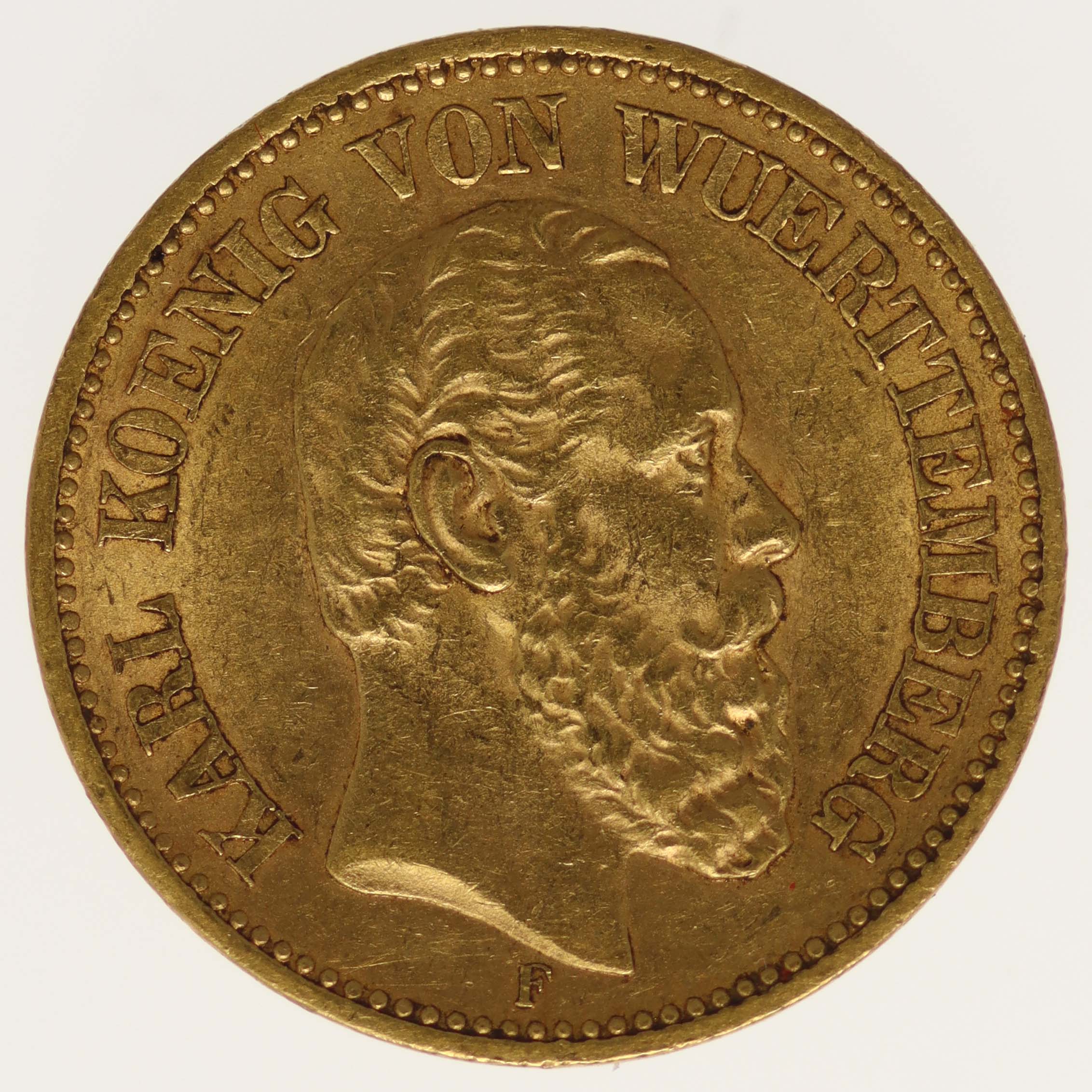 Württemberg Karl 20 Mark 1876