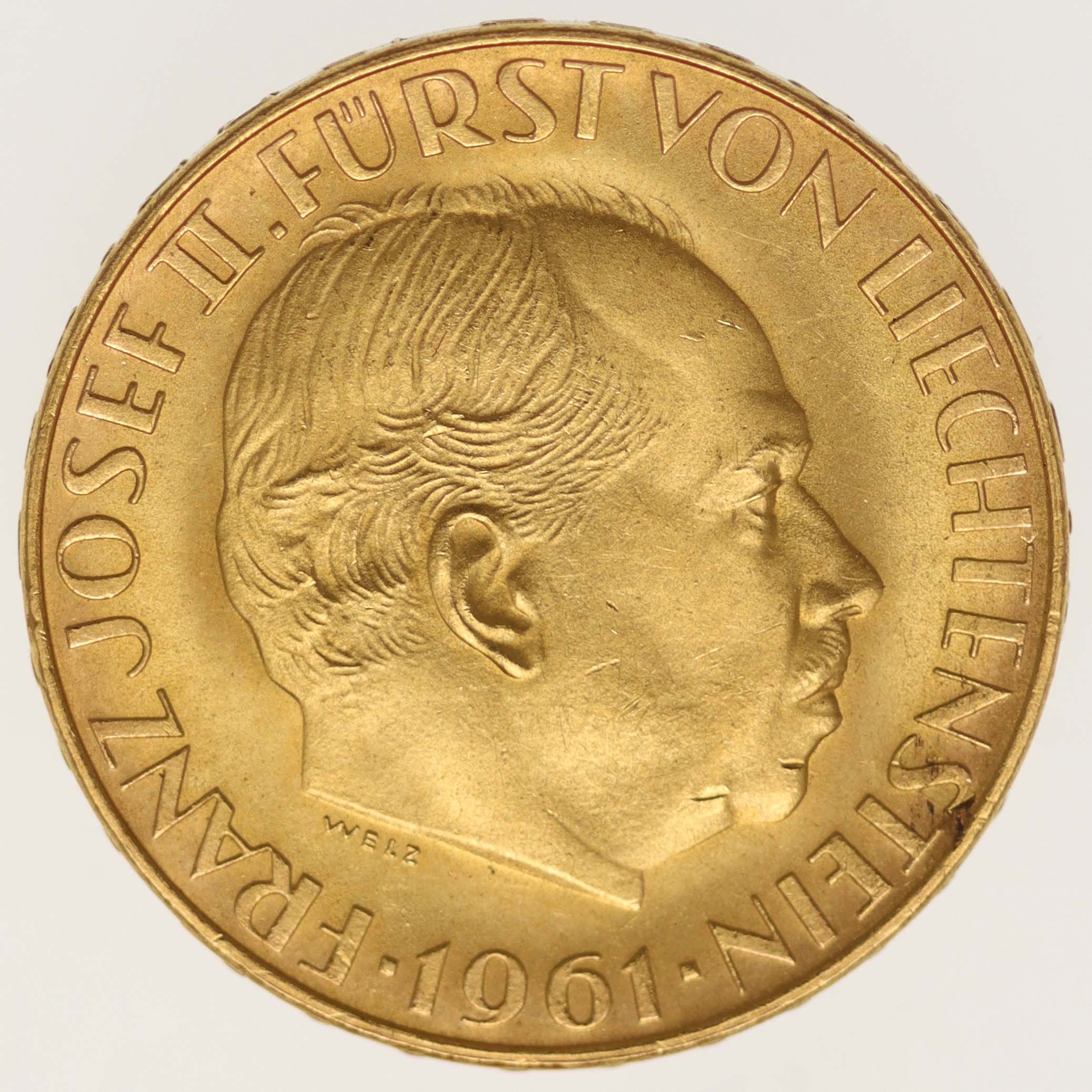 Liechtenstein Franz Joseph II. 25 Franken 1961