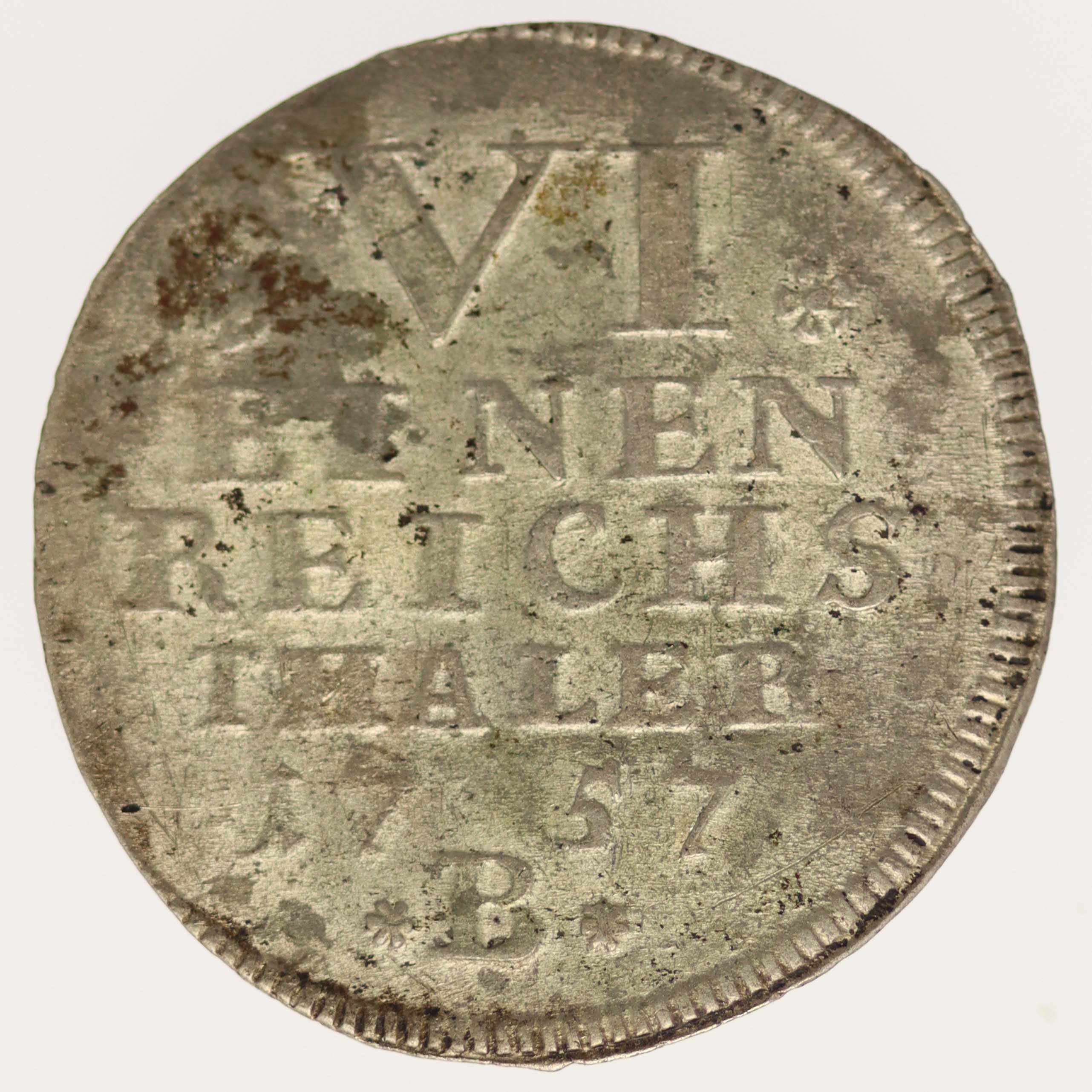 Brandenburg Bayreuth Friedrich II. 1/6 Taler 1757