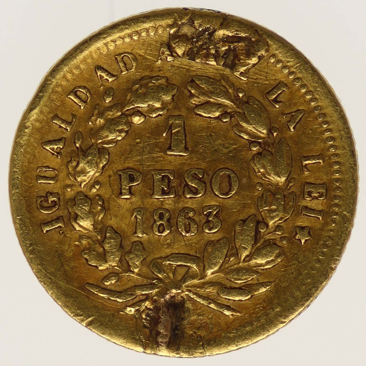 Chile 1 Peso 1863