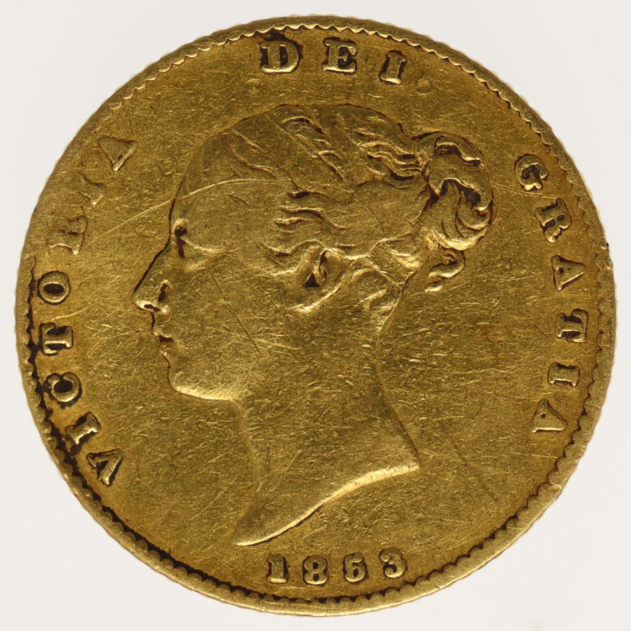 Großbritannien Victoria 1/2 Pfund Sovereign 1853