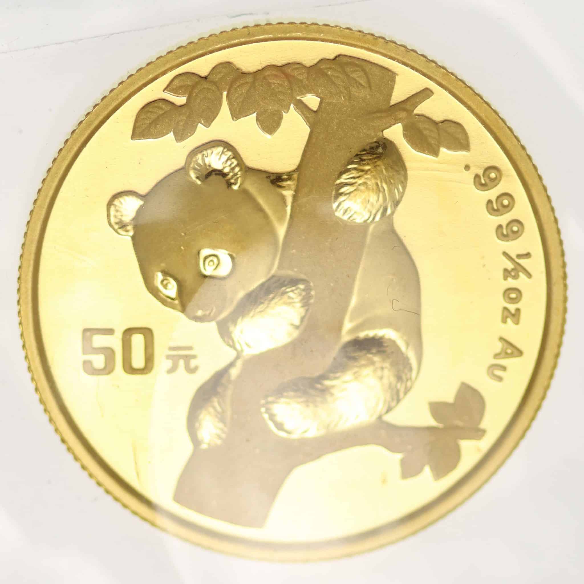China Panda 50 Yuan 1996 1/2 Unze