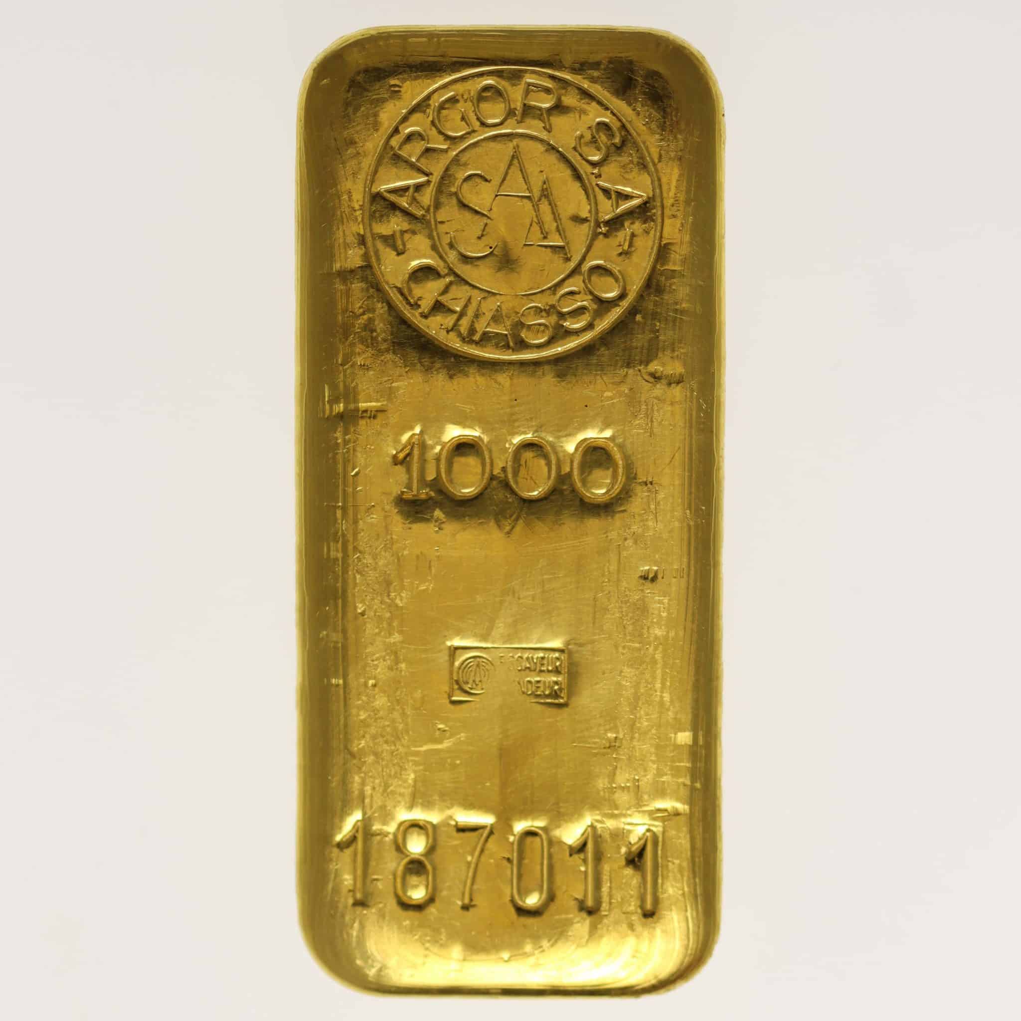 Goldbarren 500 Gramm Argor S.A.